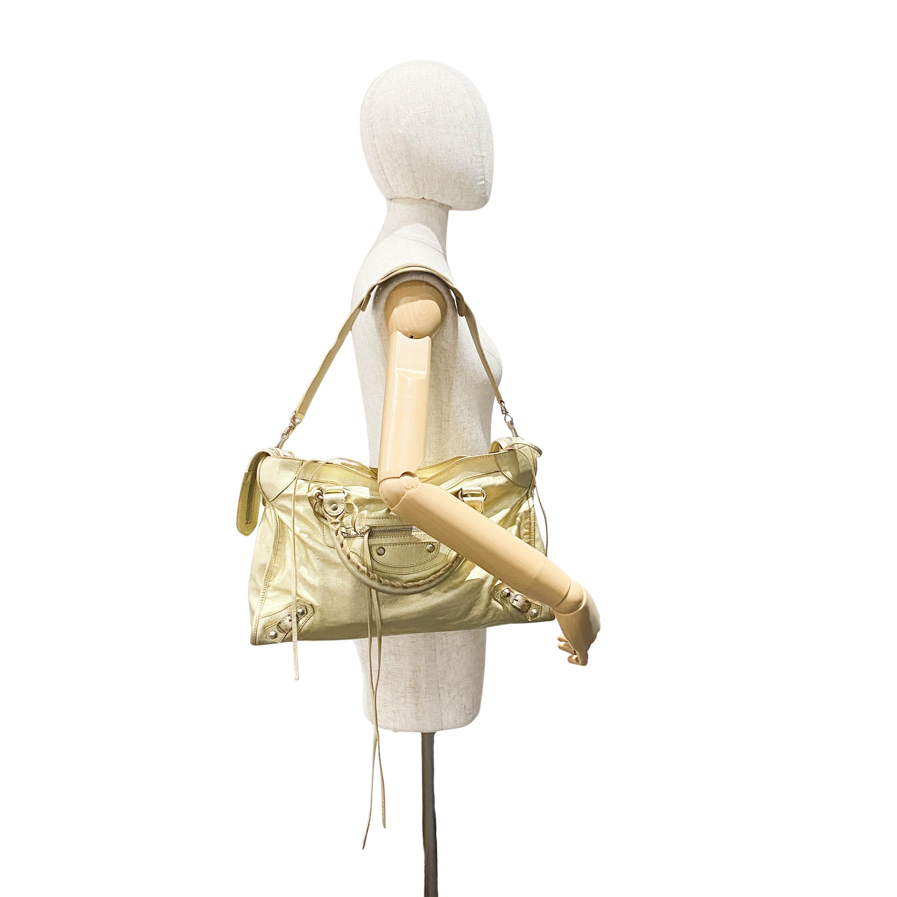 Le City Gold Leather Bag