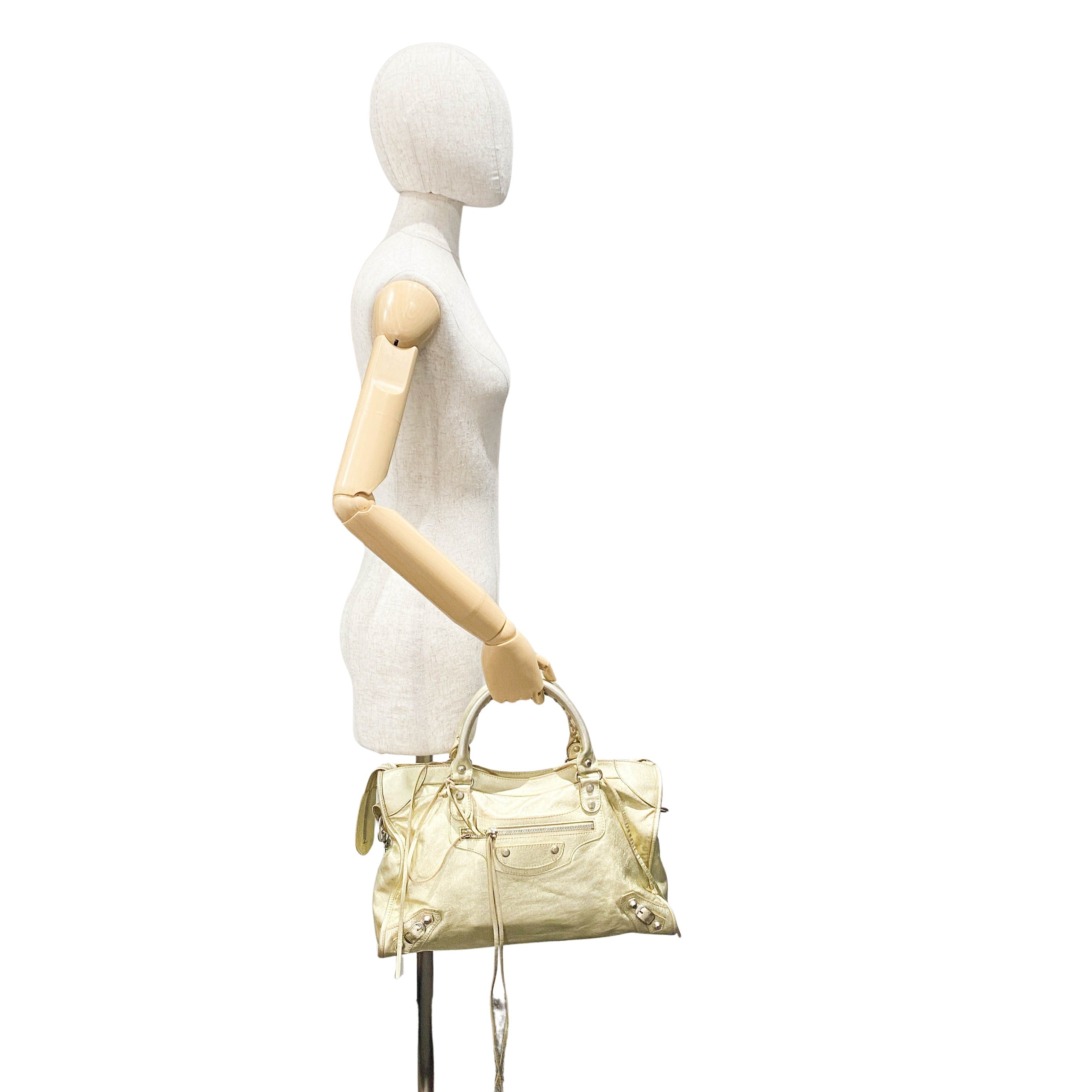 Le City Gold Leather Bag