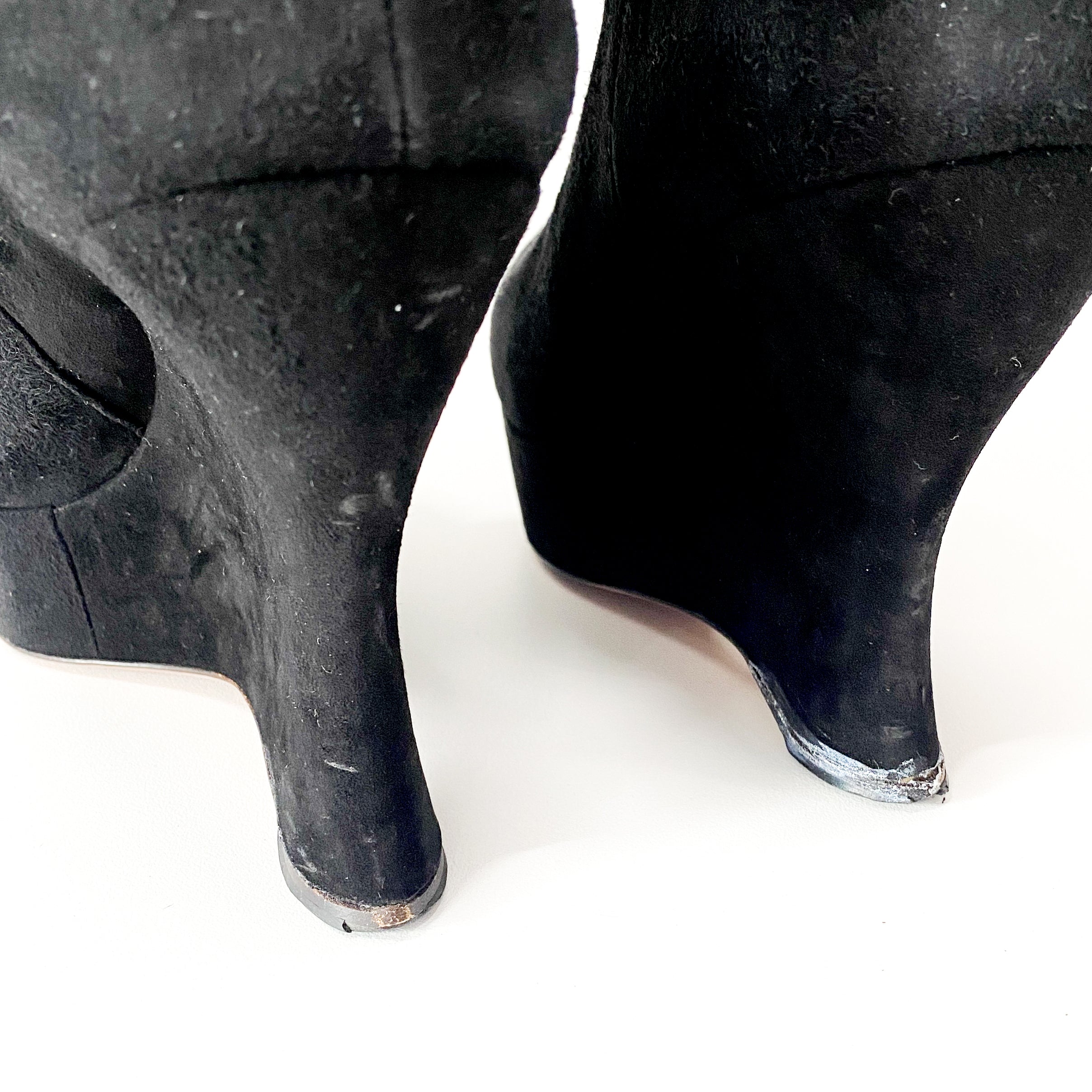 Black Suede Long Boots