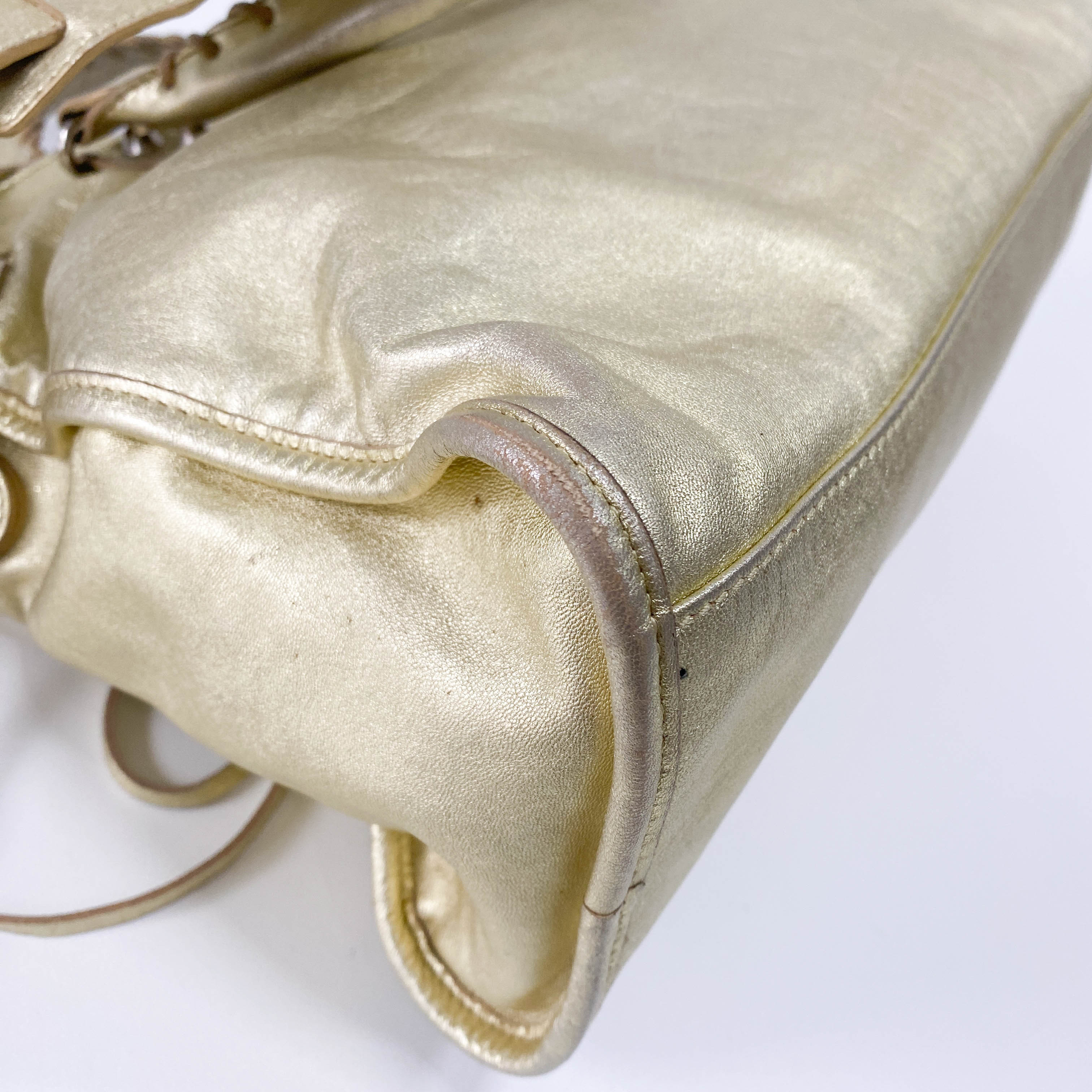 Le City Gold Leather Bag