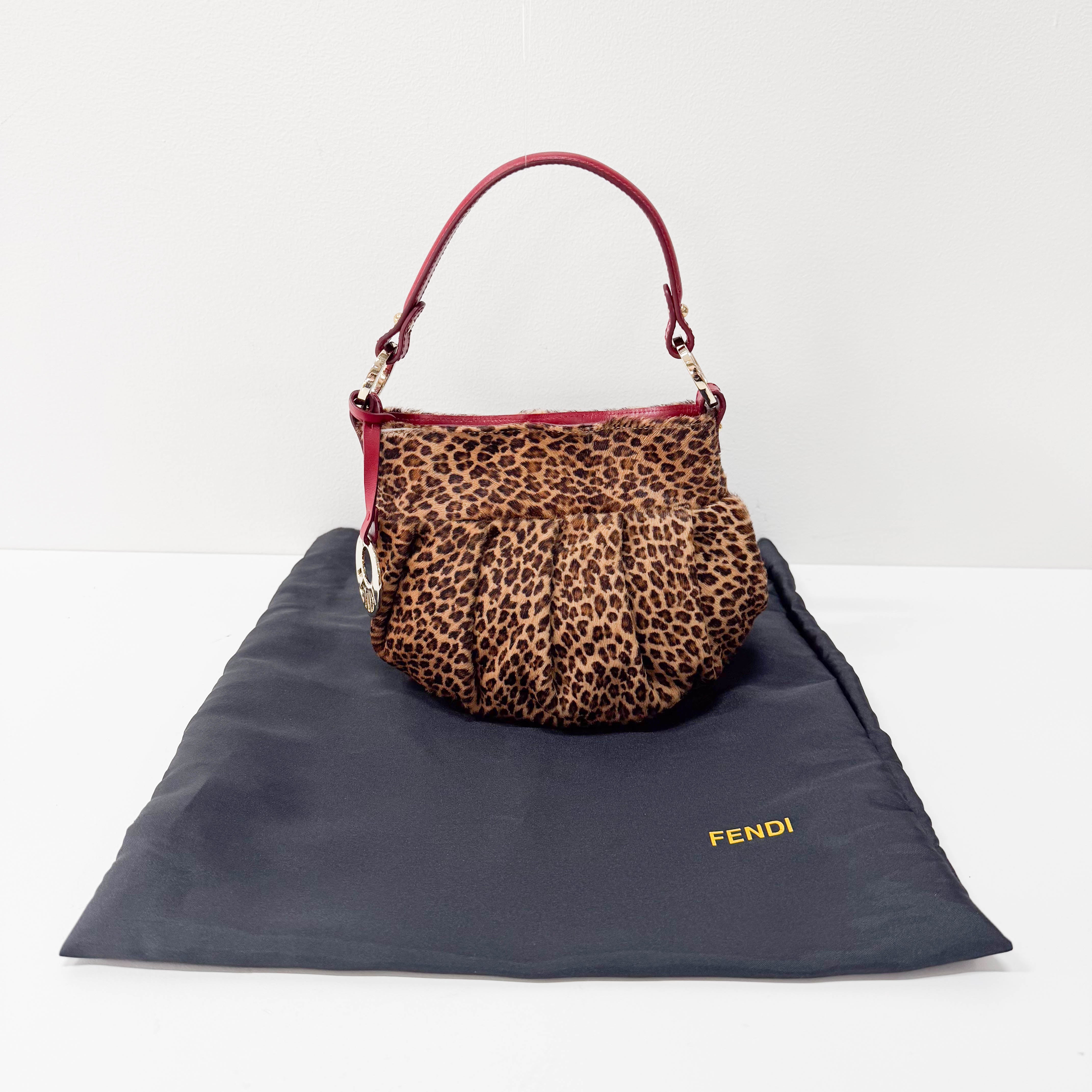 Leopard Print Pony Hair Shoulder Bag