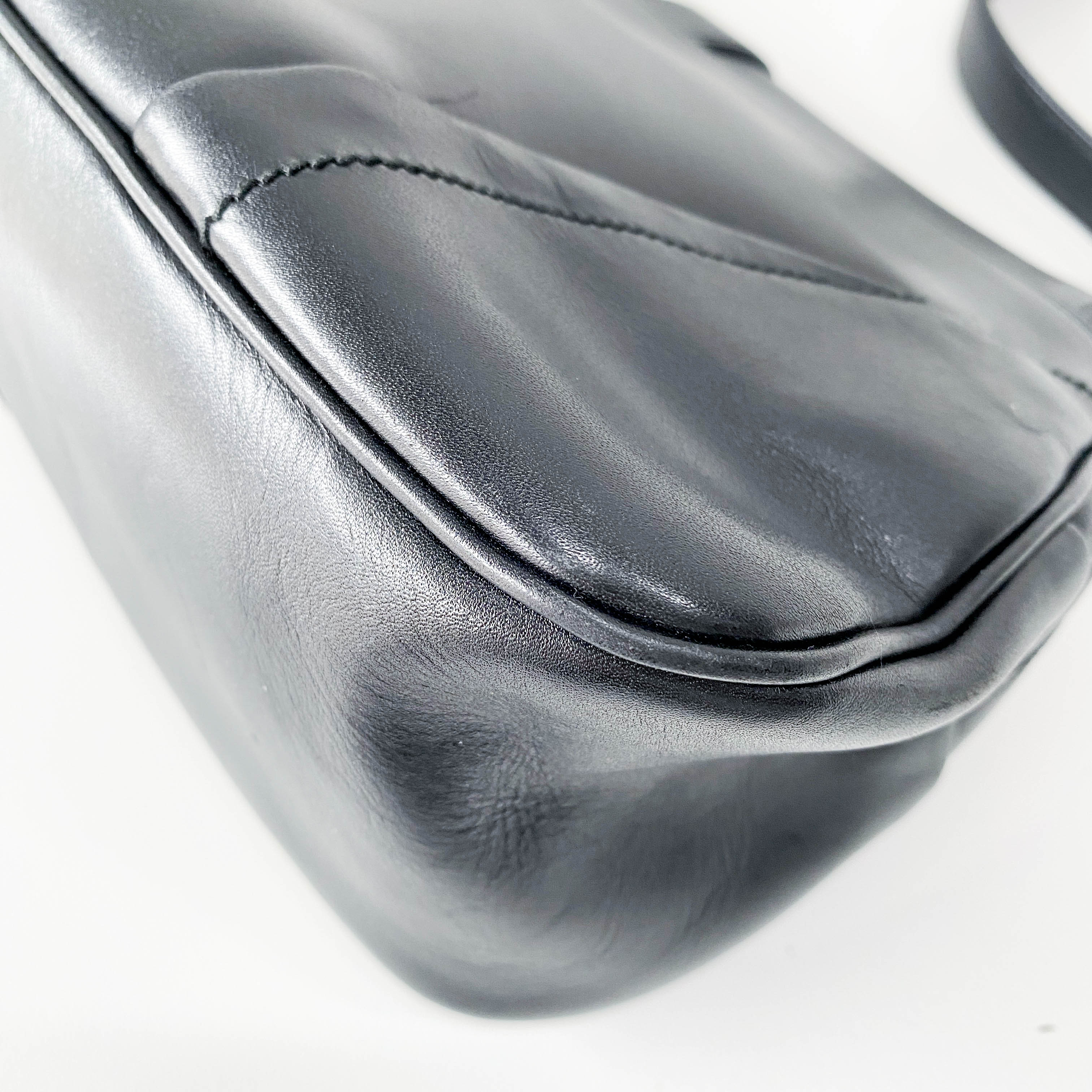 Archive Black Leather Shoulder Bag