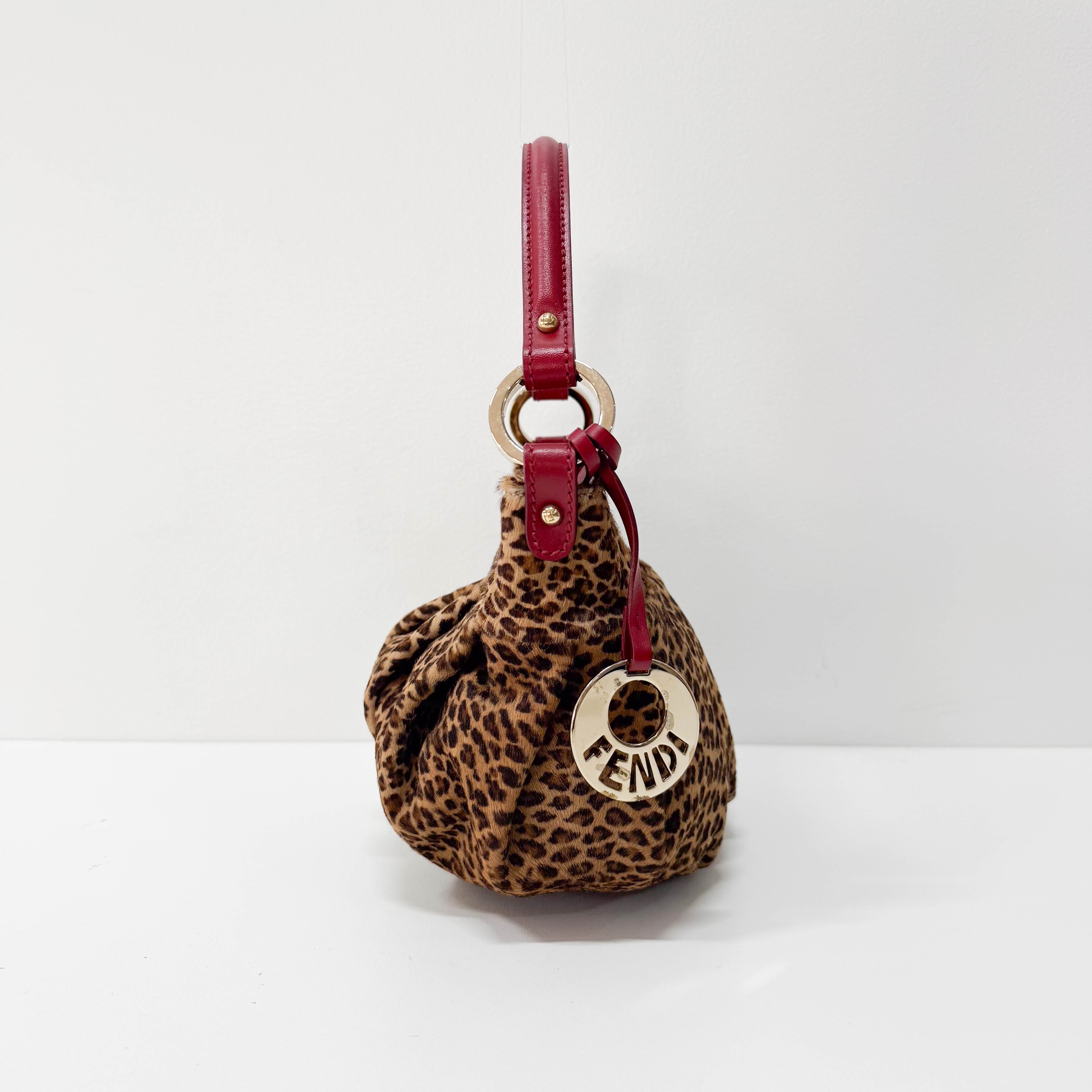 Leopard Print Pony Hair Shoulder Bag