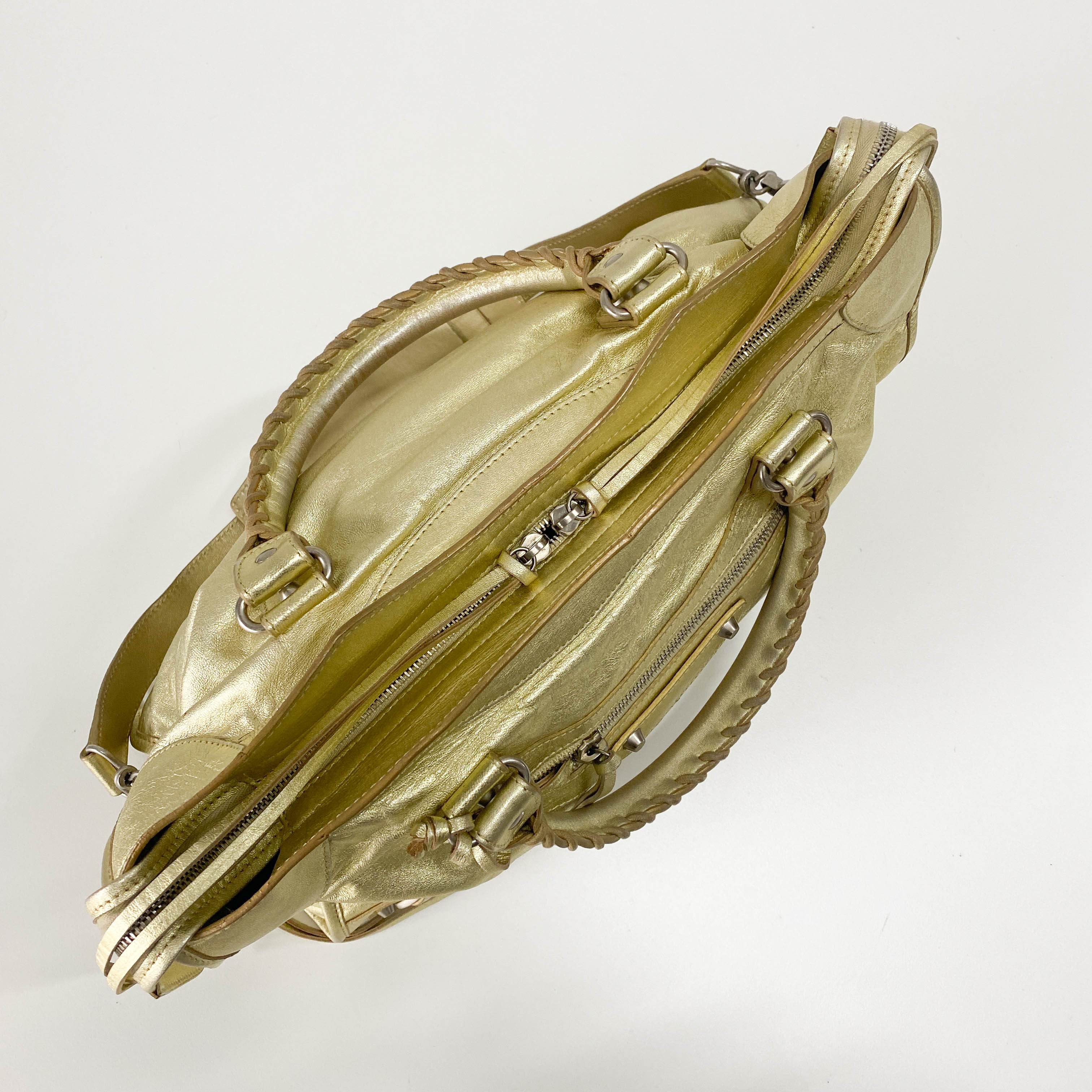 Le City Gold Leather Bag