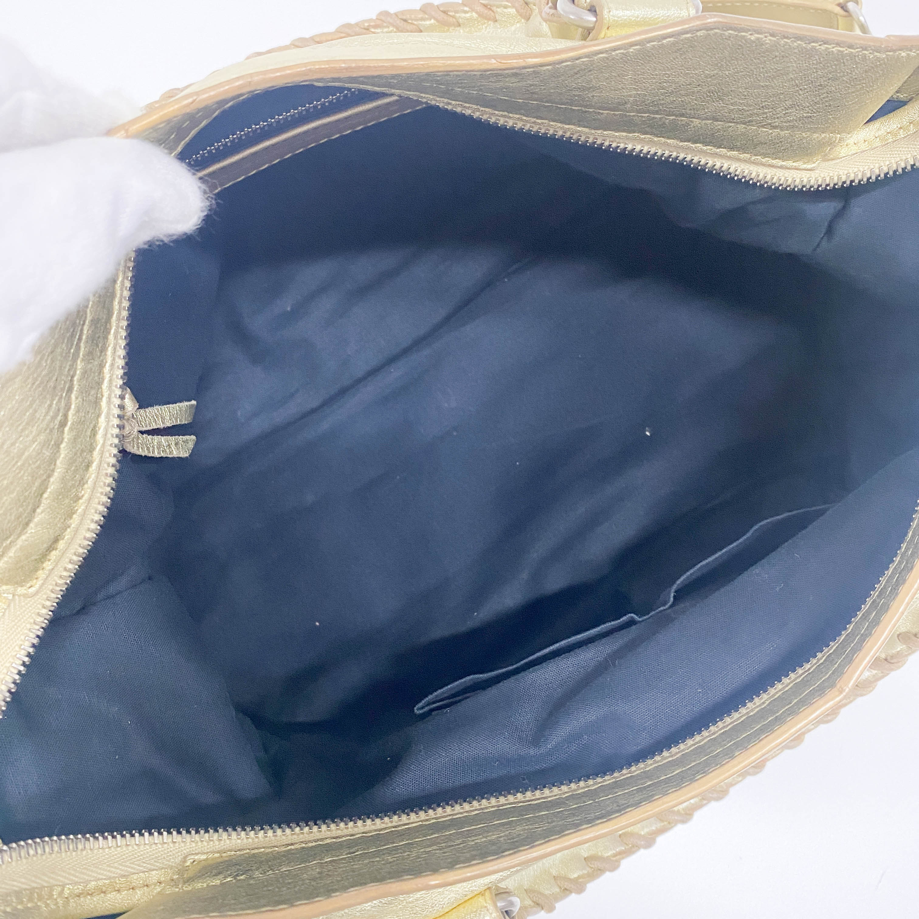 Le City Gold Leather Bag