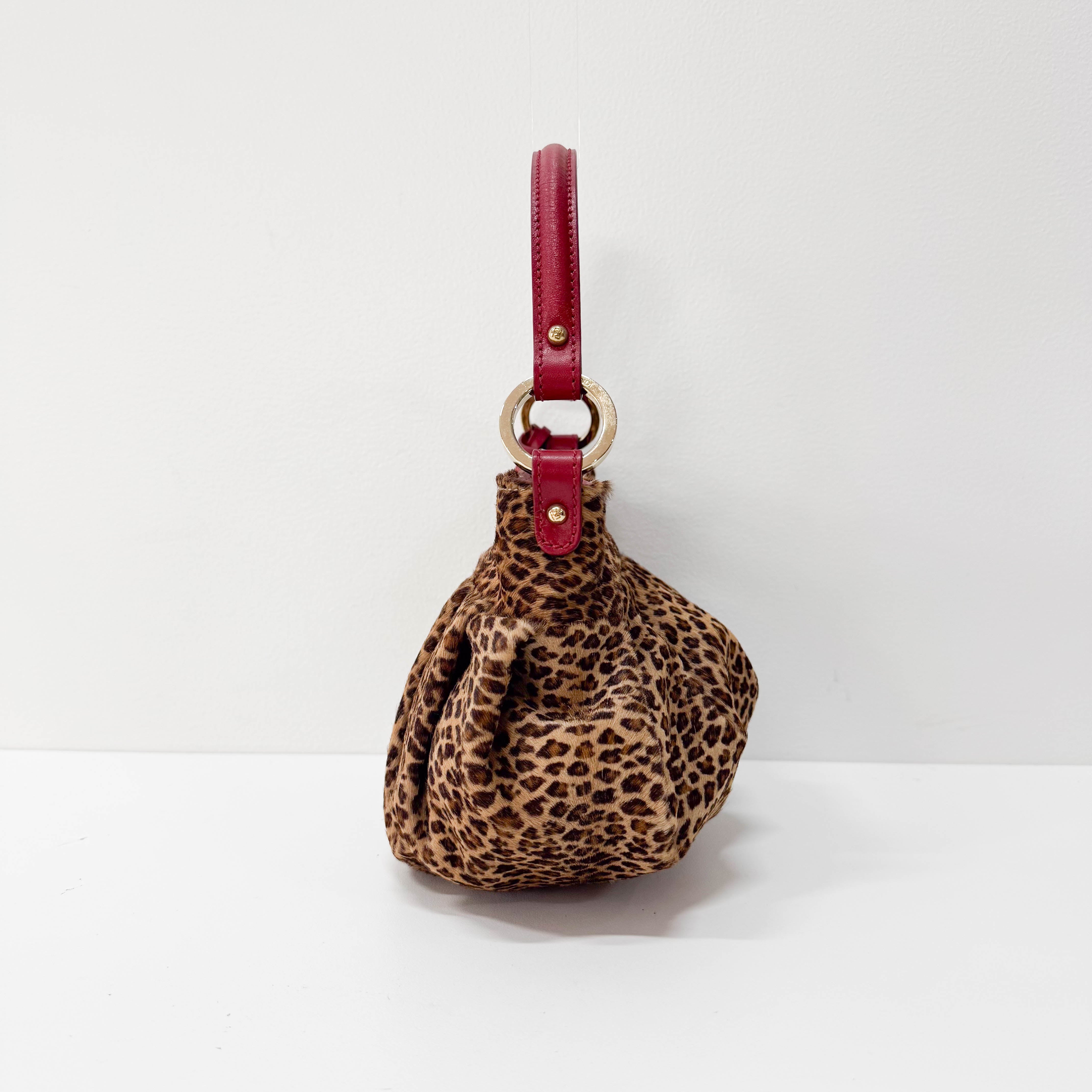 Leopard Print Pony Hair Shoulder Bag