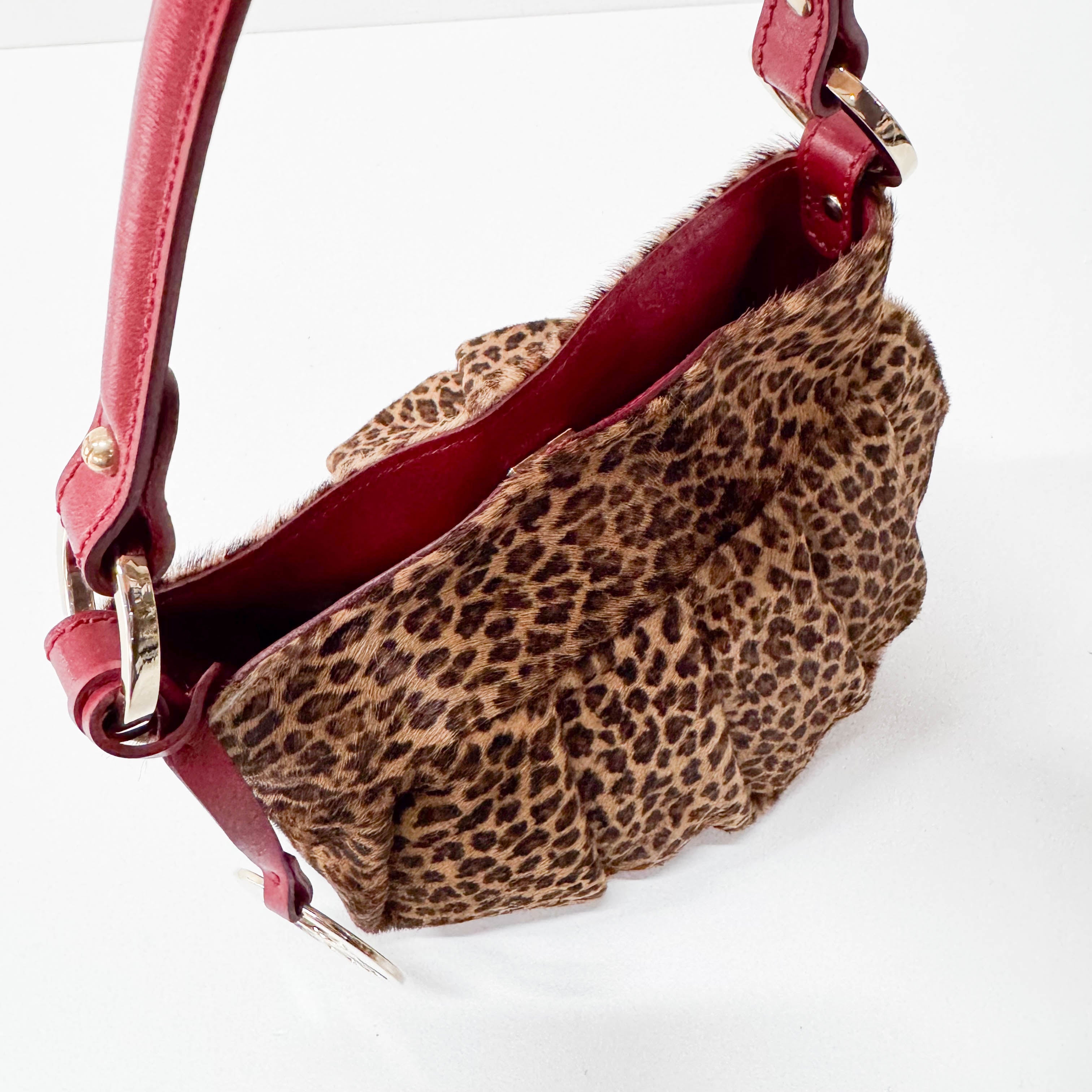 Leopard Print Pony Hair Shoulder Bag