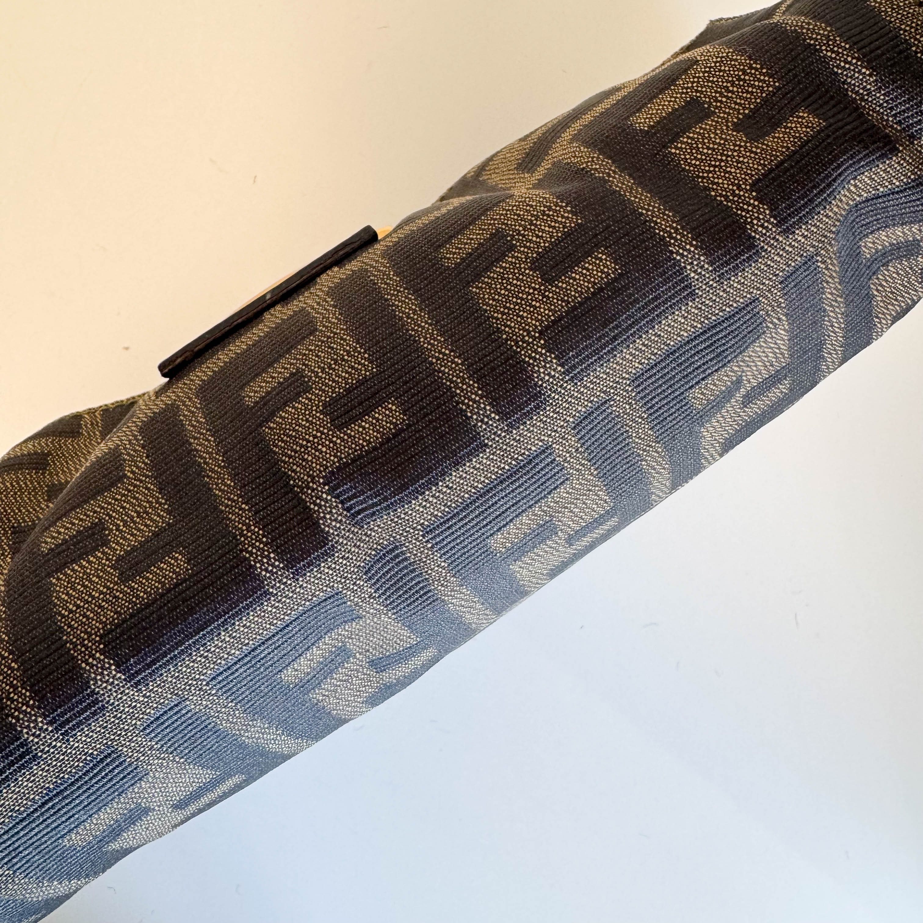 Baguette Zucca Shoulder Bag with Gold Hardware