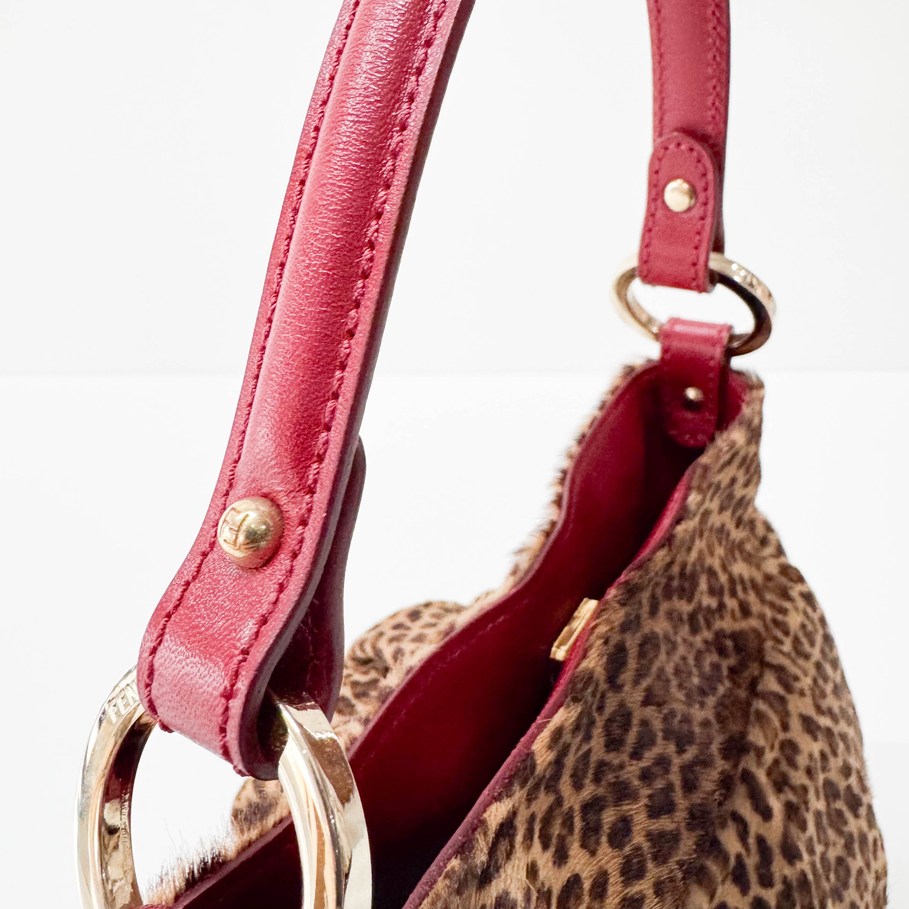 Leopard Print Pony Hair Shoulder Bag
