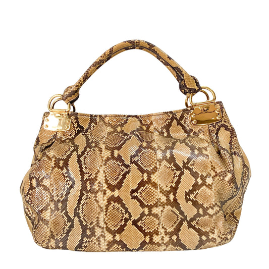 Yellow Embossed Python Leather