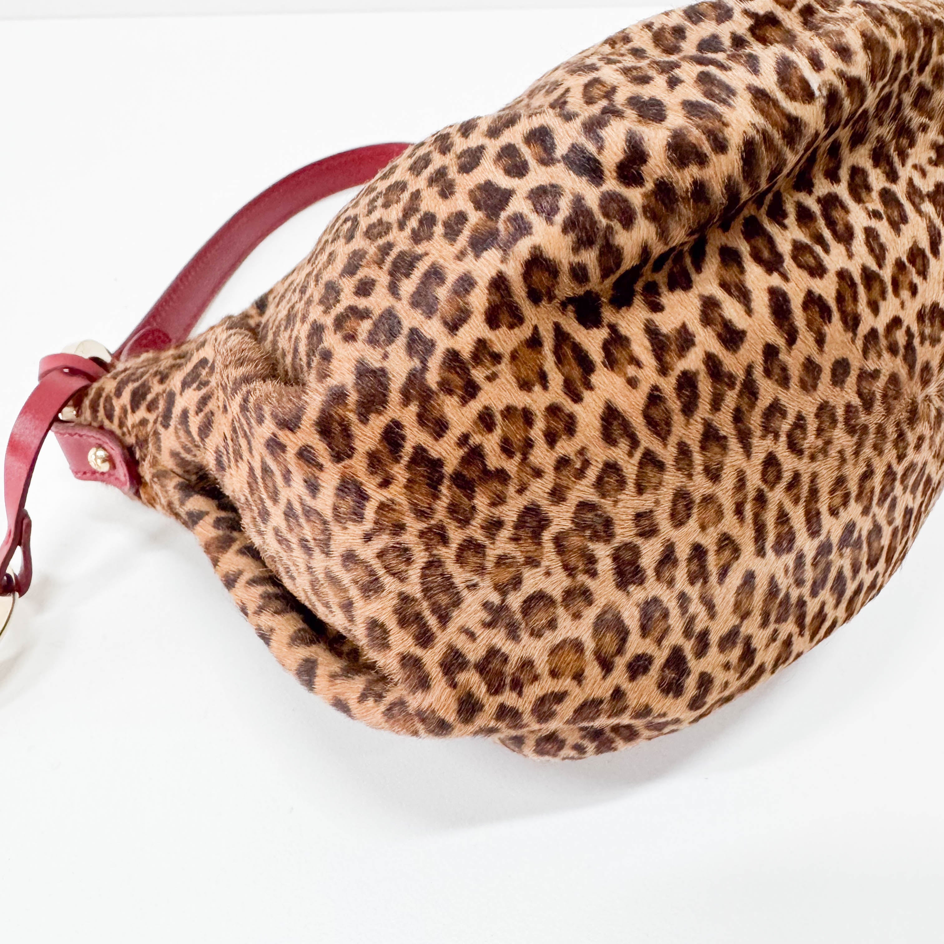 Leopard Print Pony Hair Shoulder Bag