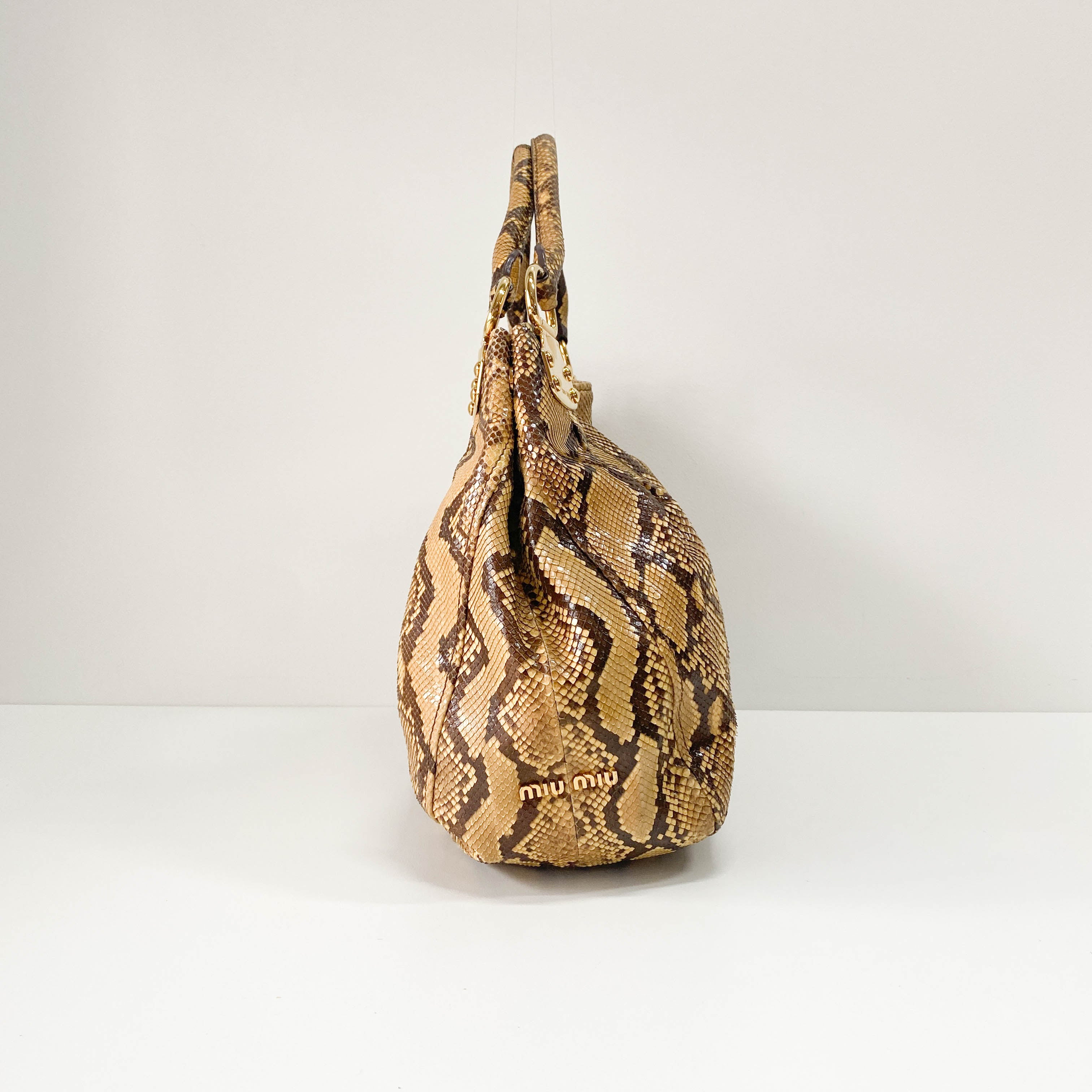 Yellow Embossed Python Leather