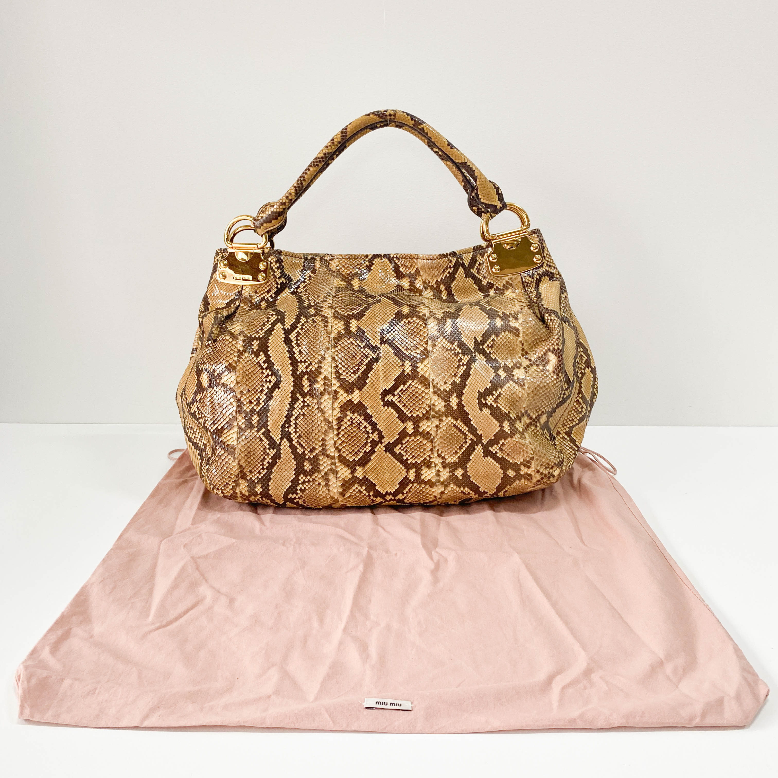 Yellow Embossed Python Leather