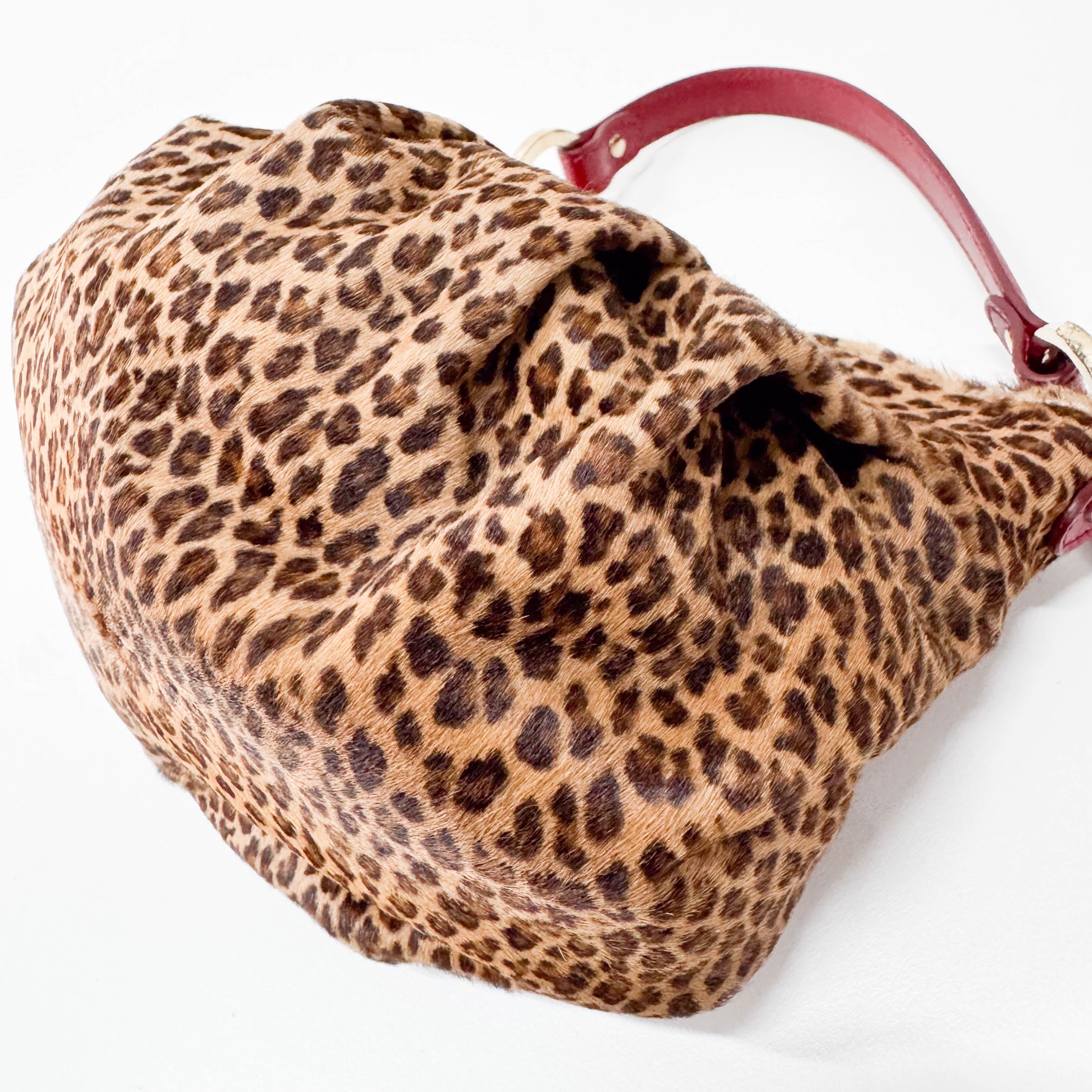 Leopard Print Pony Hair Shoulder Bag