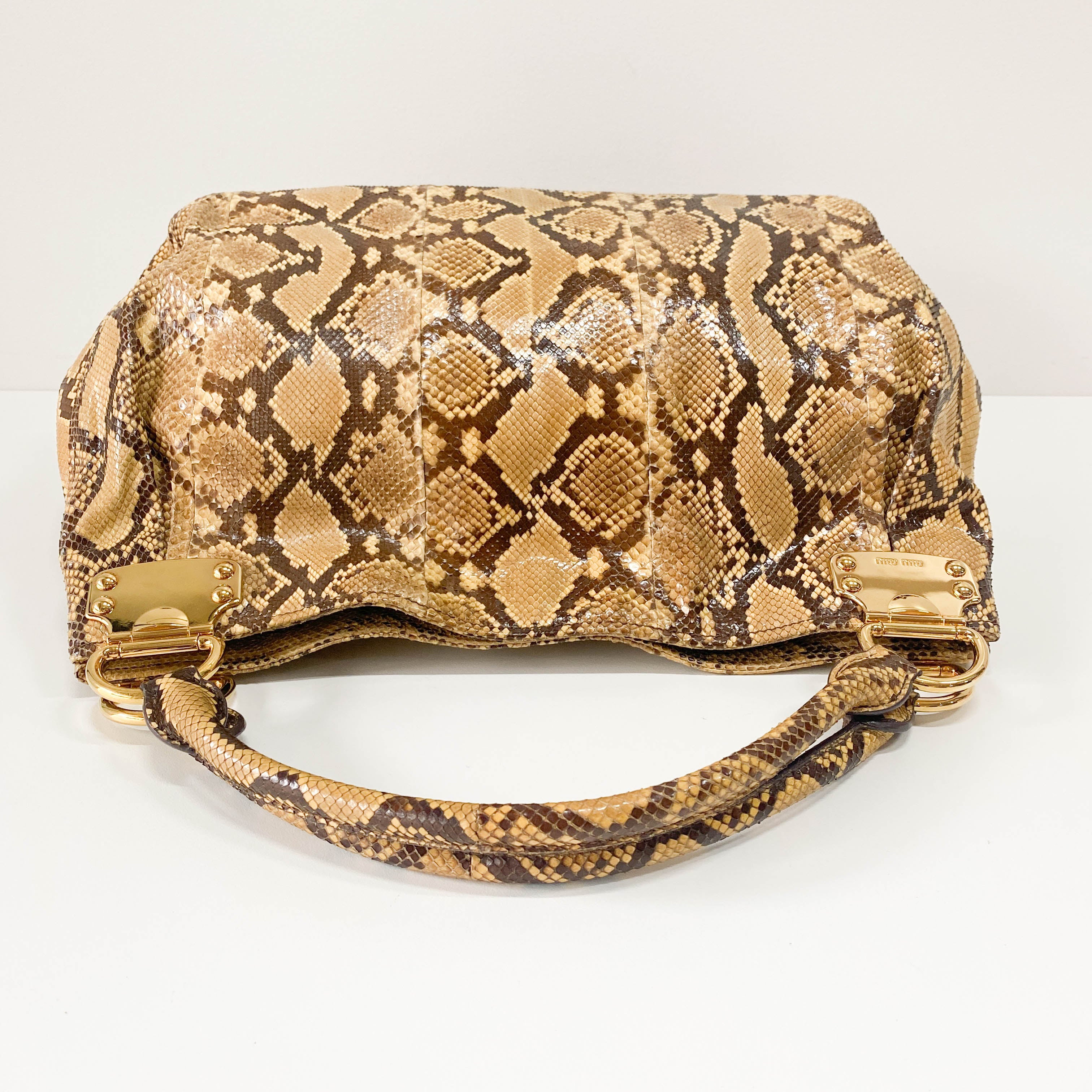 Yellow Embossed Python Leather