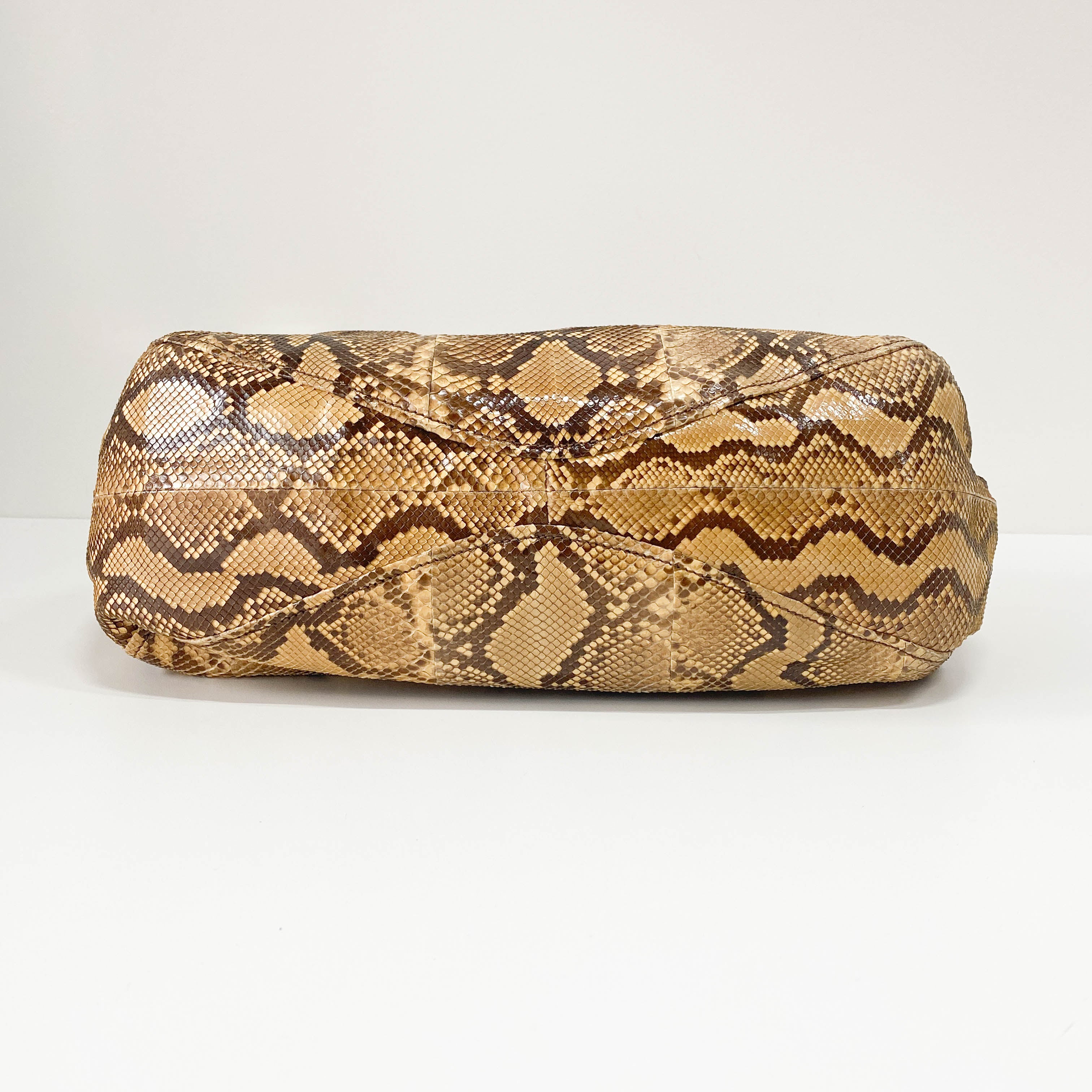 Yellow Embossed Python Leather