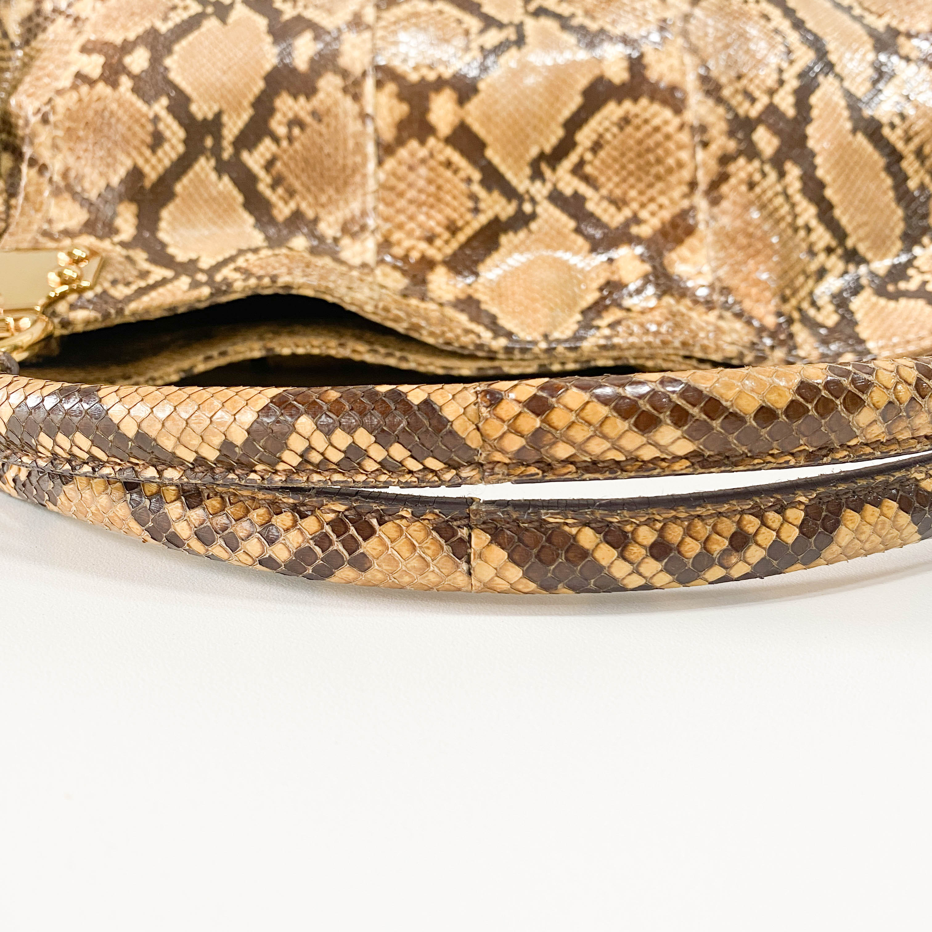 Yellow Embossed Python Leather