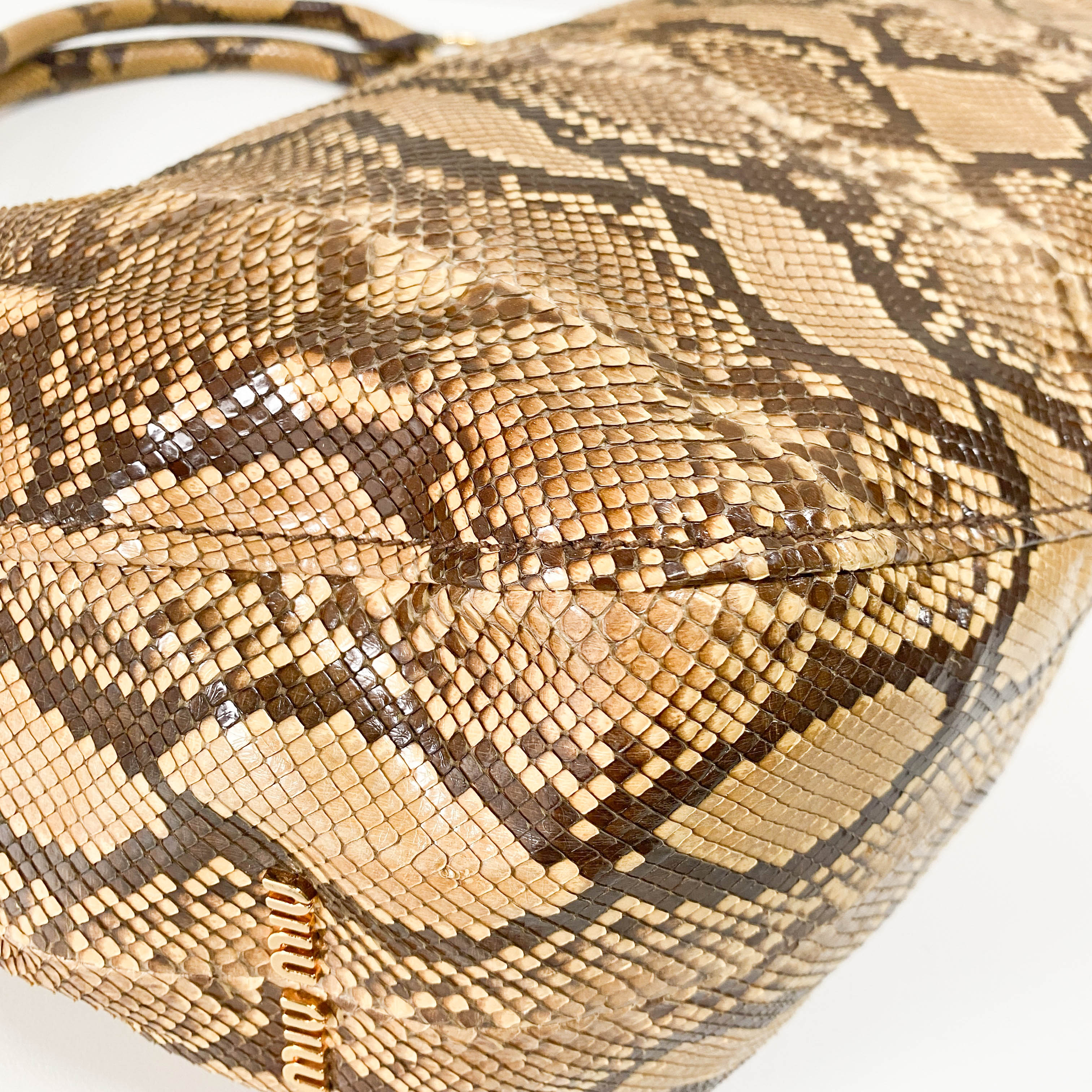 Yellow Embossed Python Leather