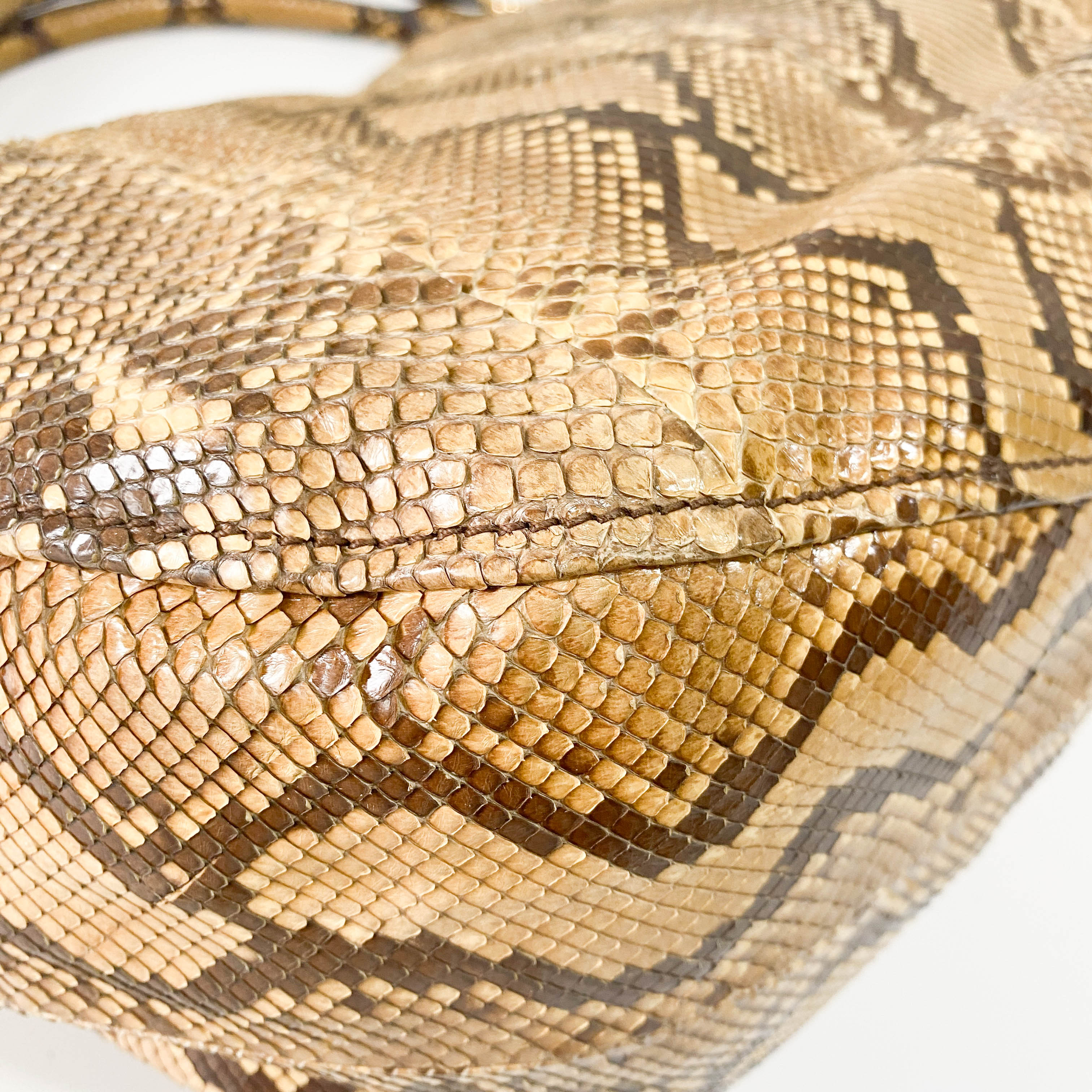Yellow Embossed Python Leather