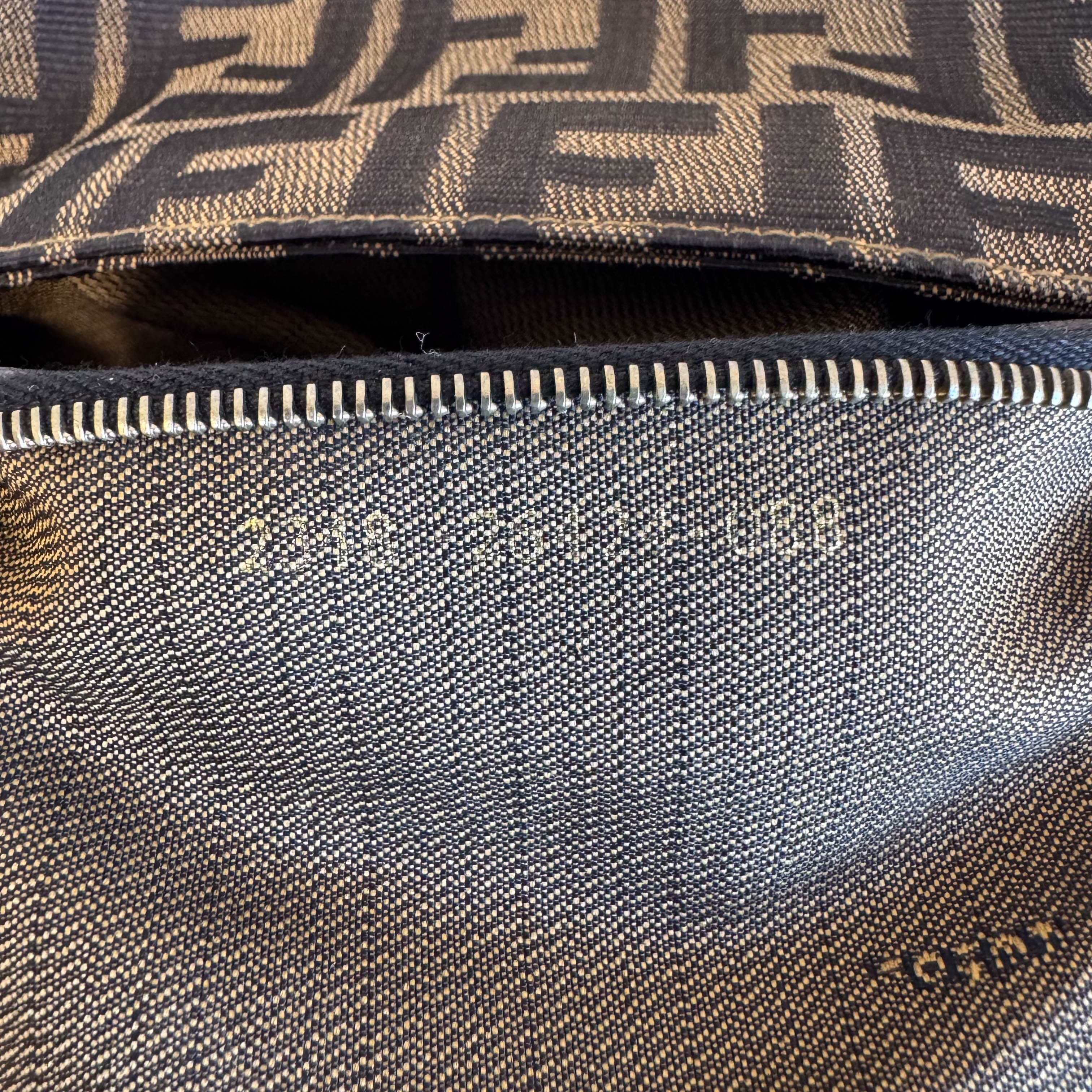 Baguette Zucca Shoulder Bag with Gold Hardware