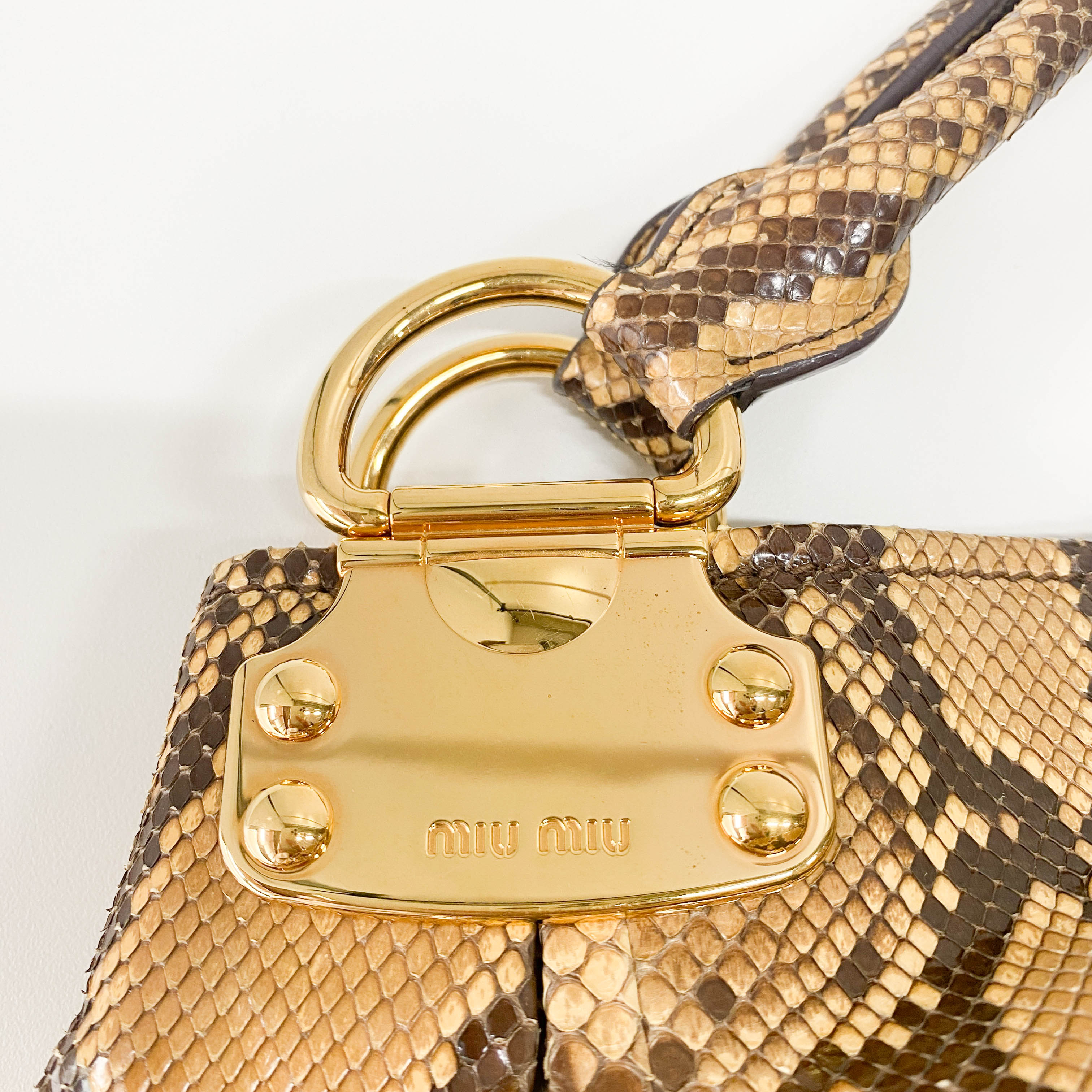 Yellow Embossed Python Leather