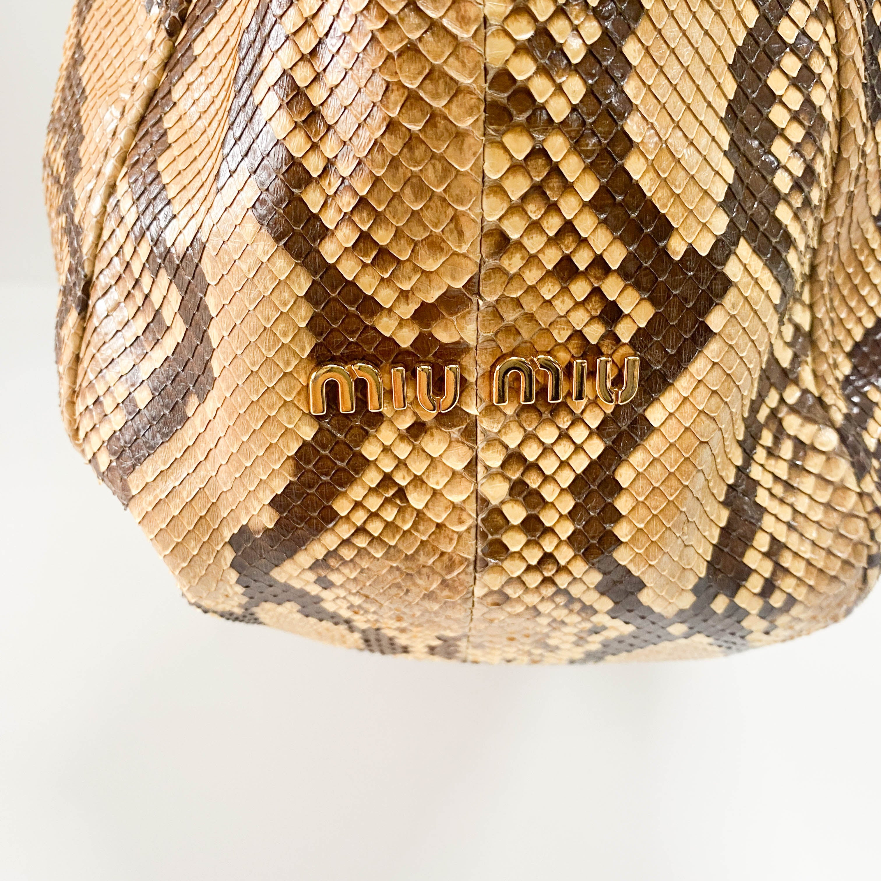 Yellow Embossed Python Leather