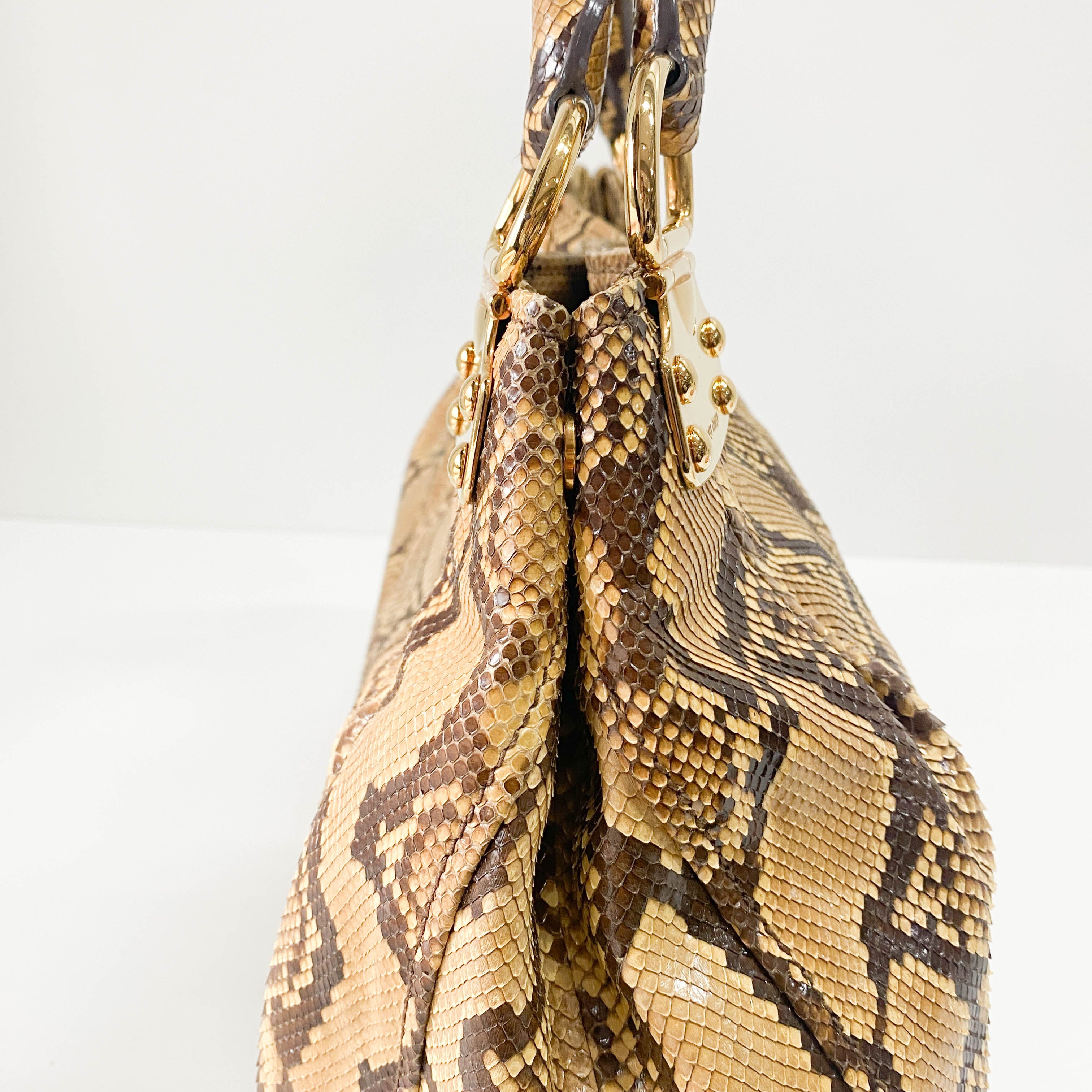 Yellow Embossed Python Leather