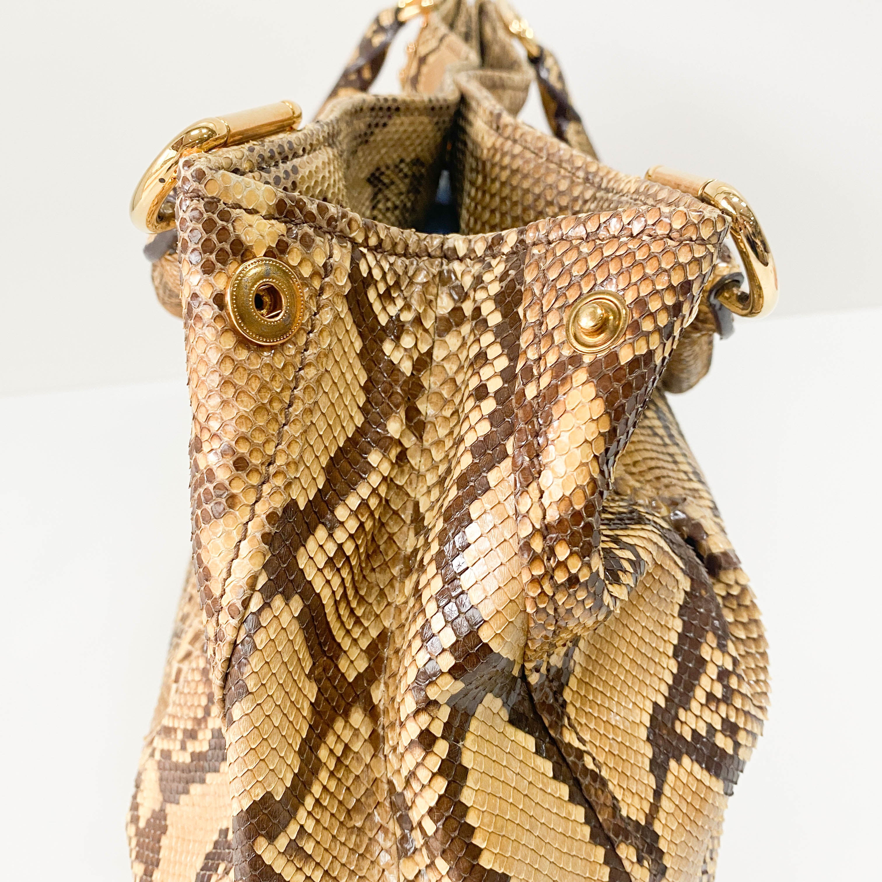 Yellow Embossed Python Leather