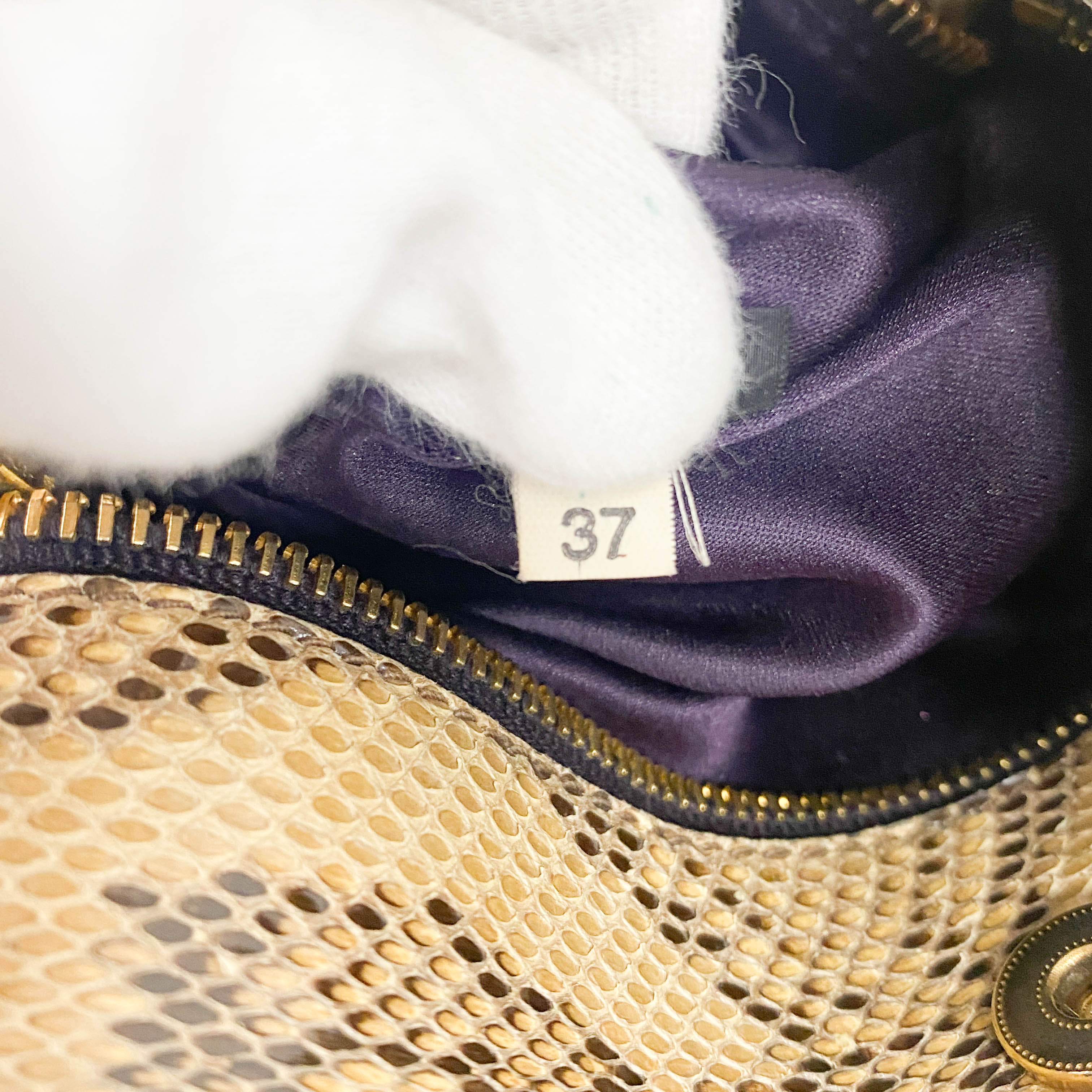 Yellow Embossed Python Leather