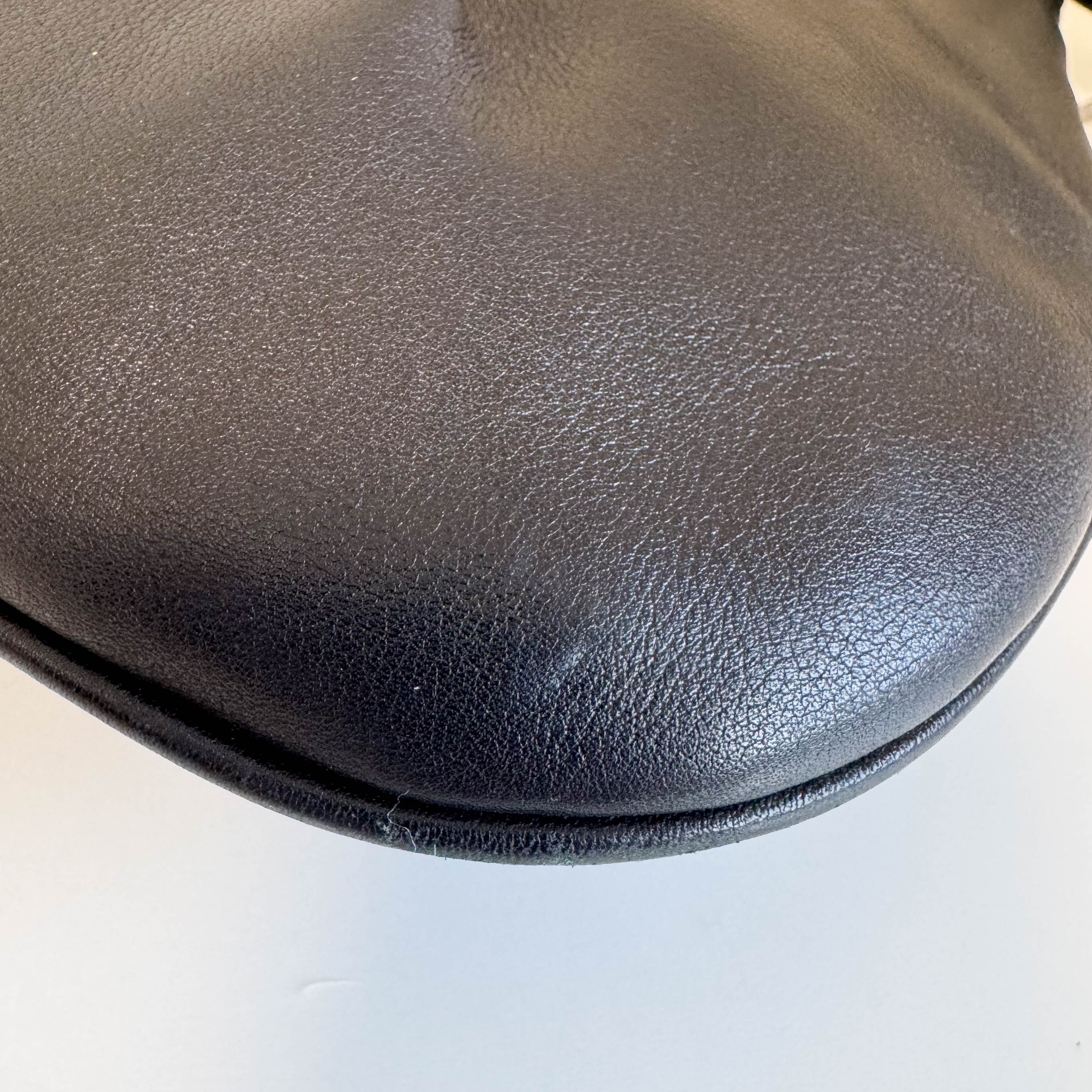 Vintage Black Logo Buckle Shoulder Bag