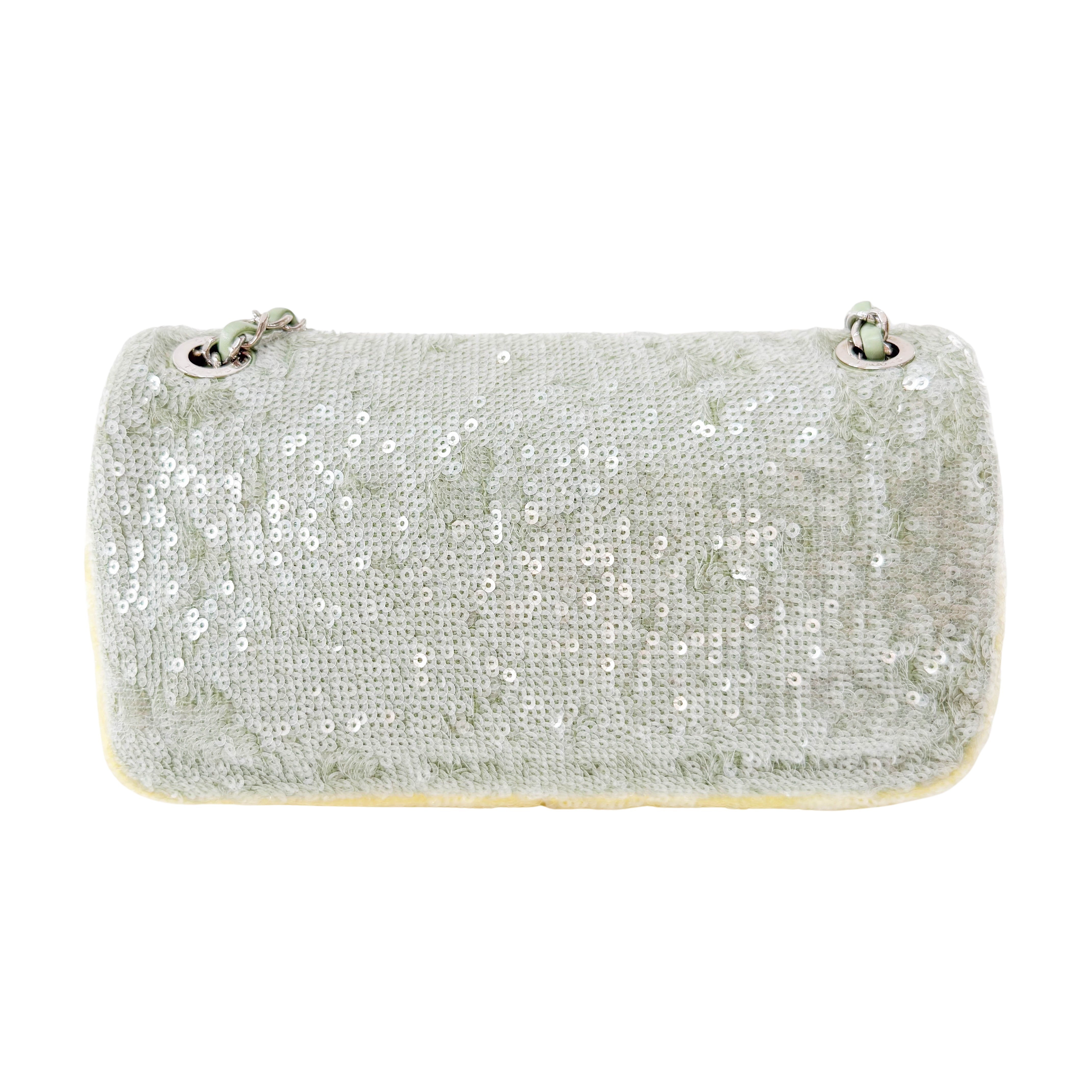 Waterfall Classic Flap Sequin Green Bag