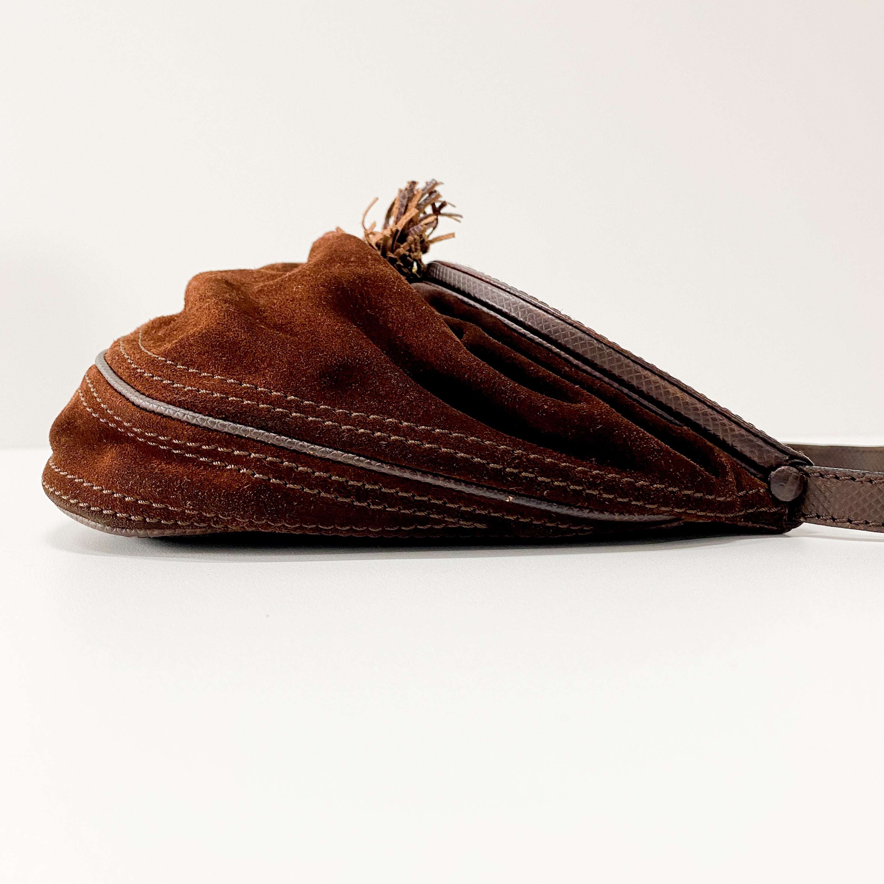 Vintage Brown Suede Shoulder Bag