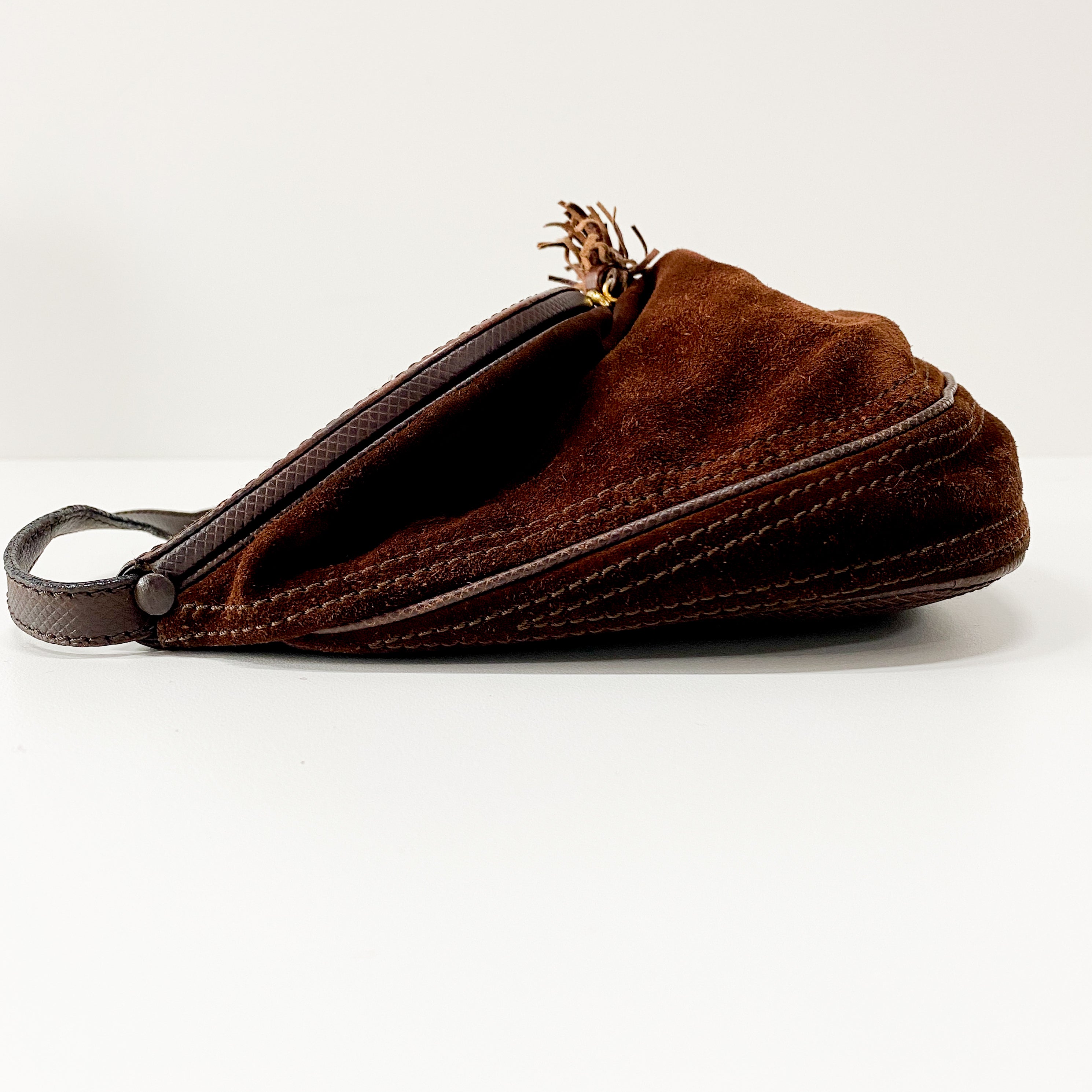 Vintage Brown Suede Shoulder Bag