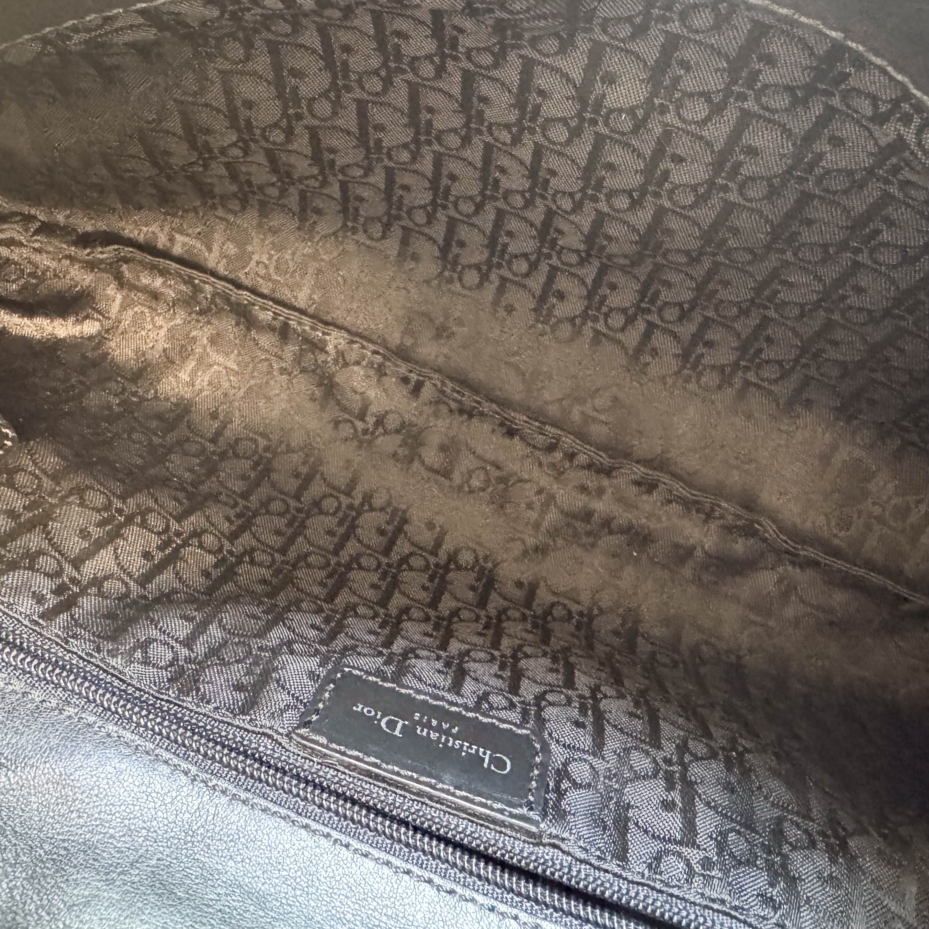 Vintage Black Logo Buckle Shoulder Bag