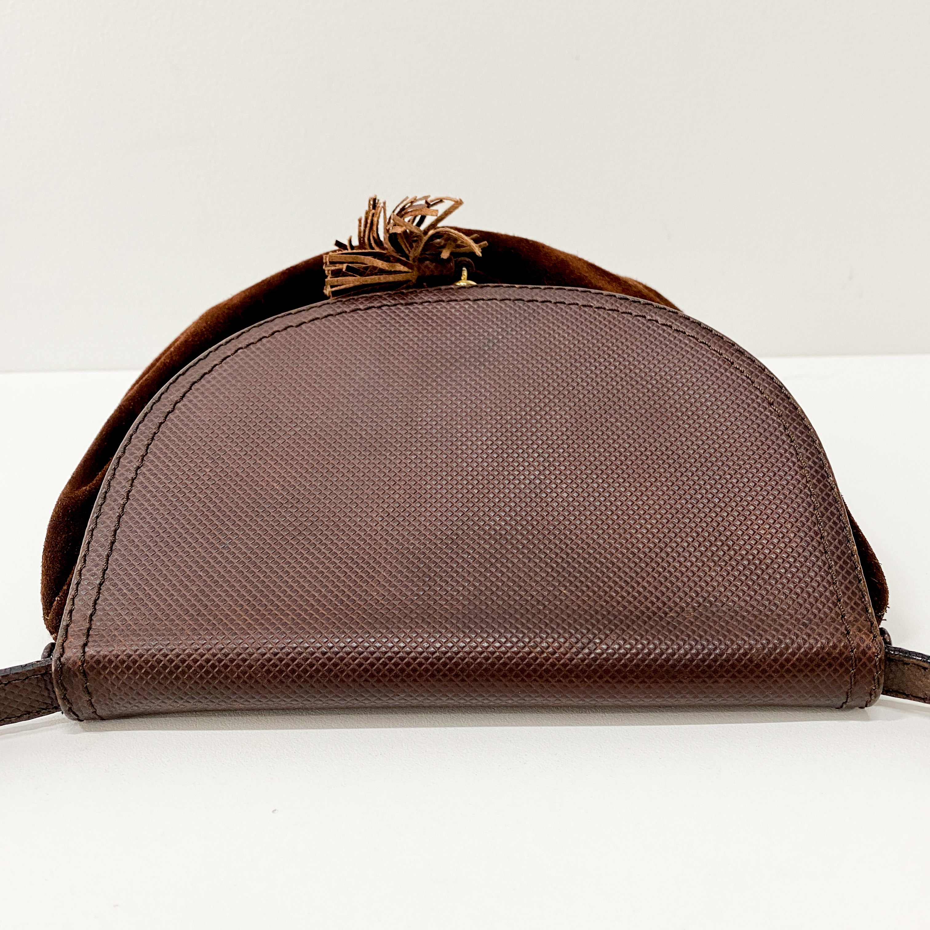 Vintage Brown Suede Shoulder Bag