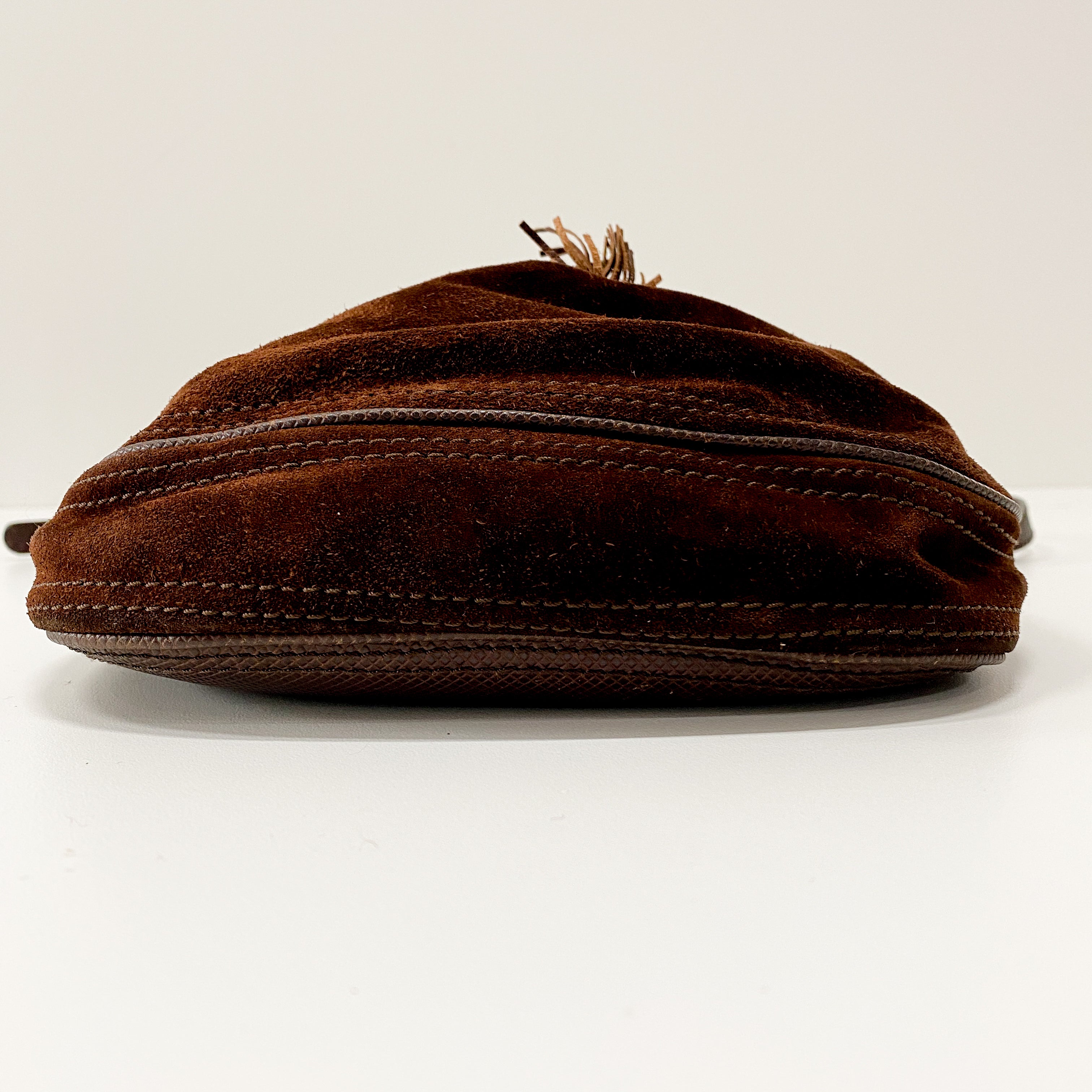 Vintage Brown Suede Shoulder Bag