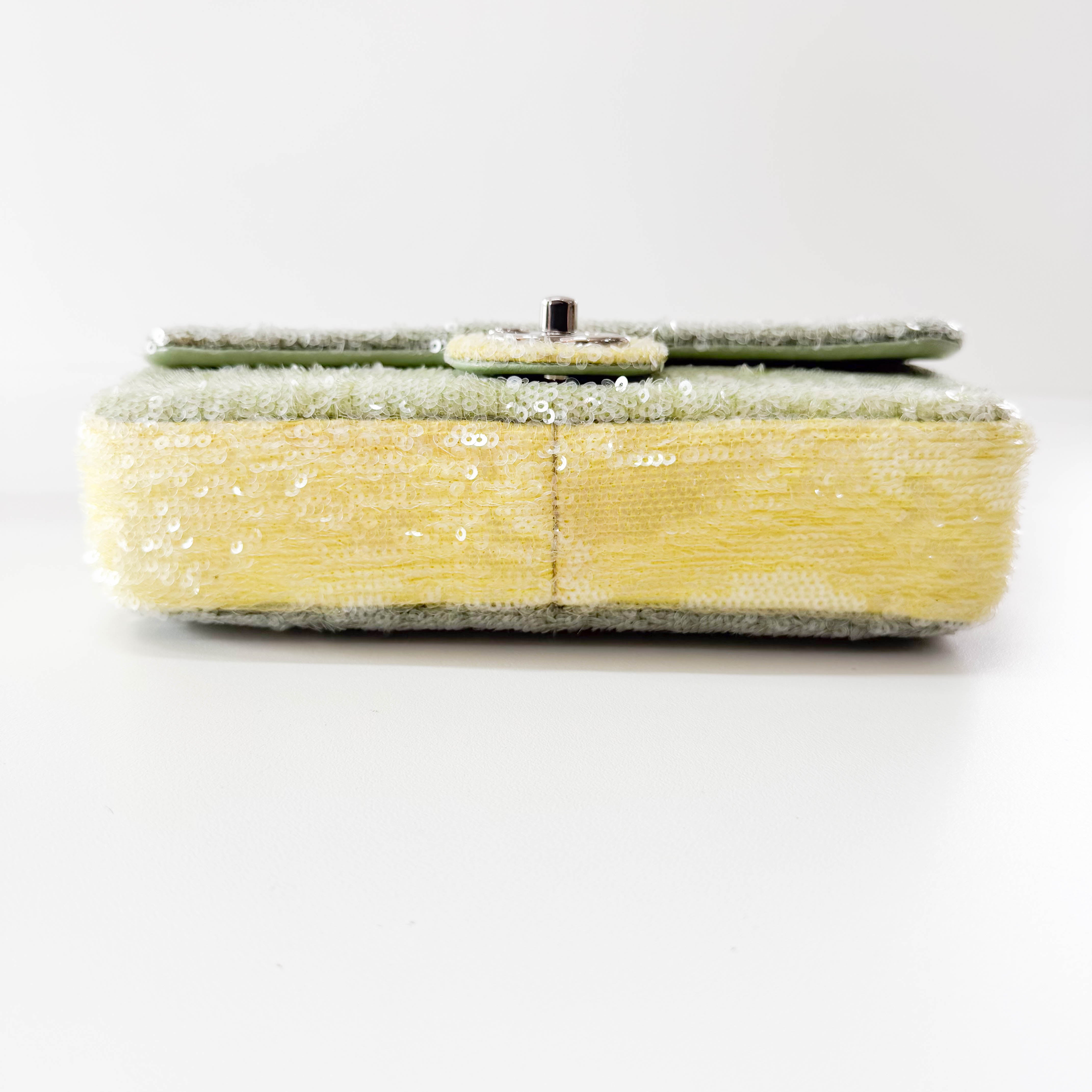 Waterfall Classic Flap Sequin Green Bag