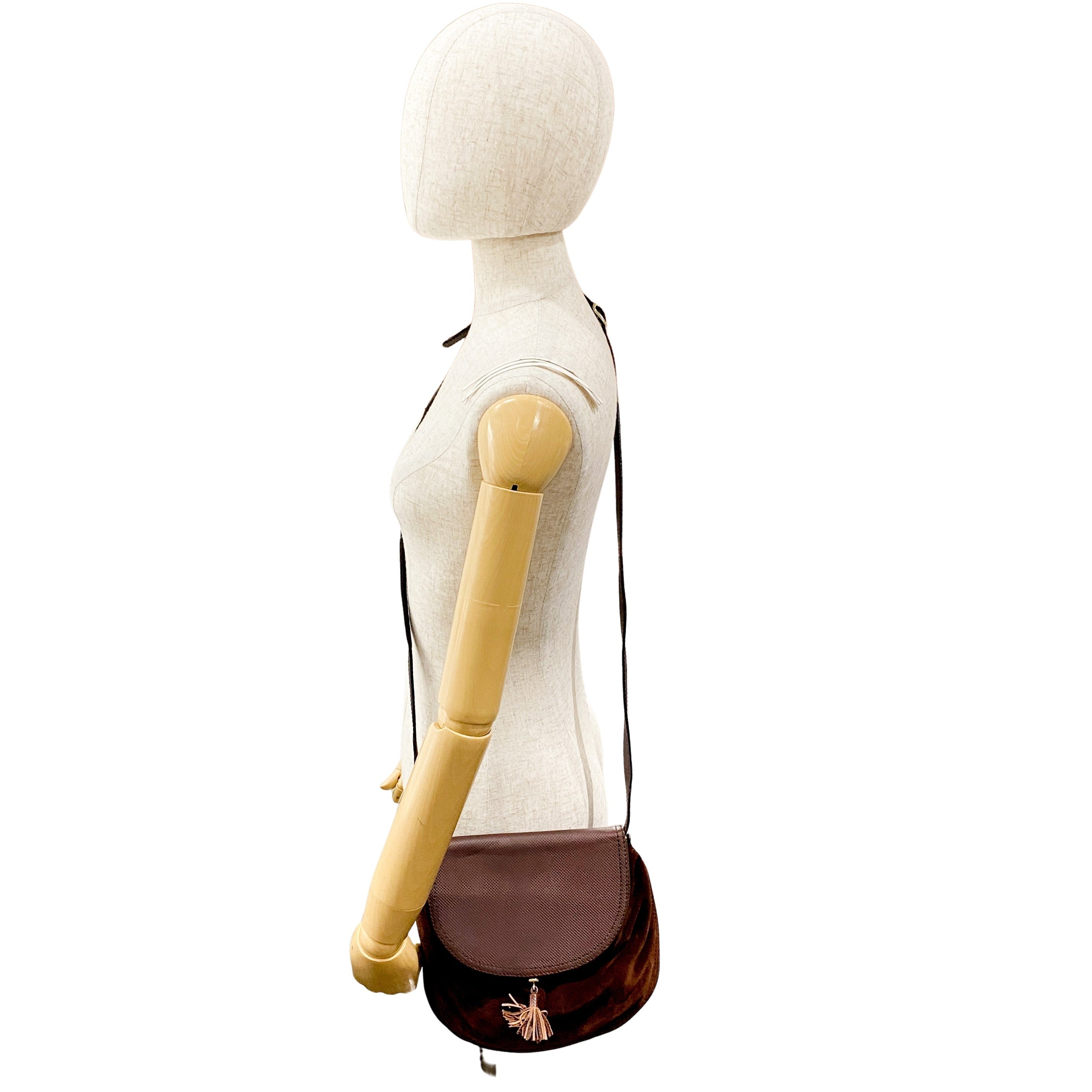 Vintage Brown Suede Shoulder Bag