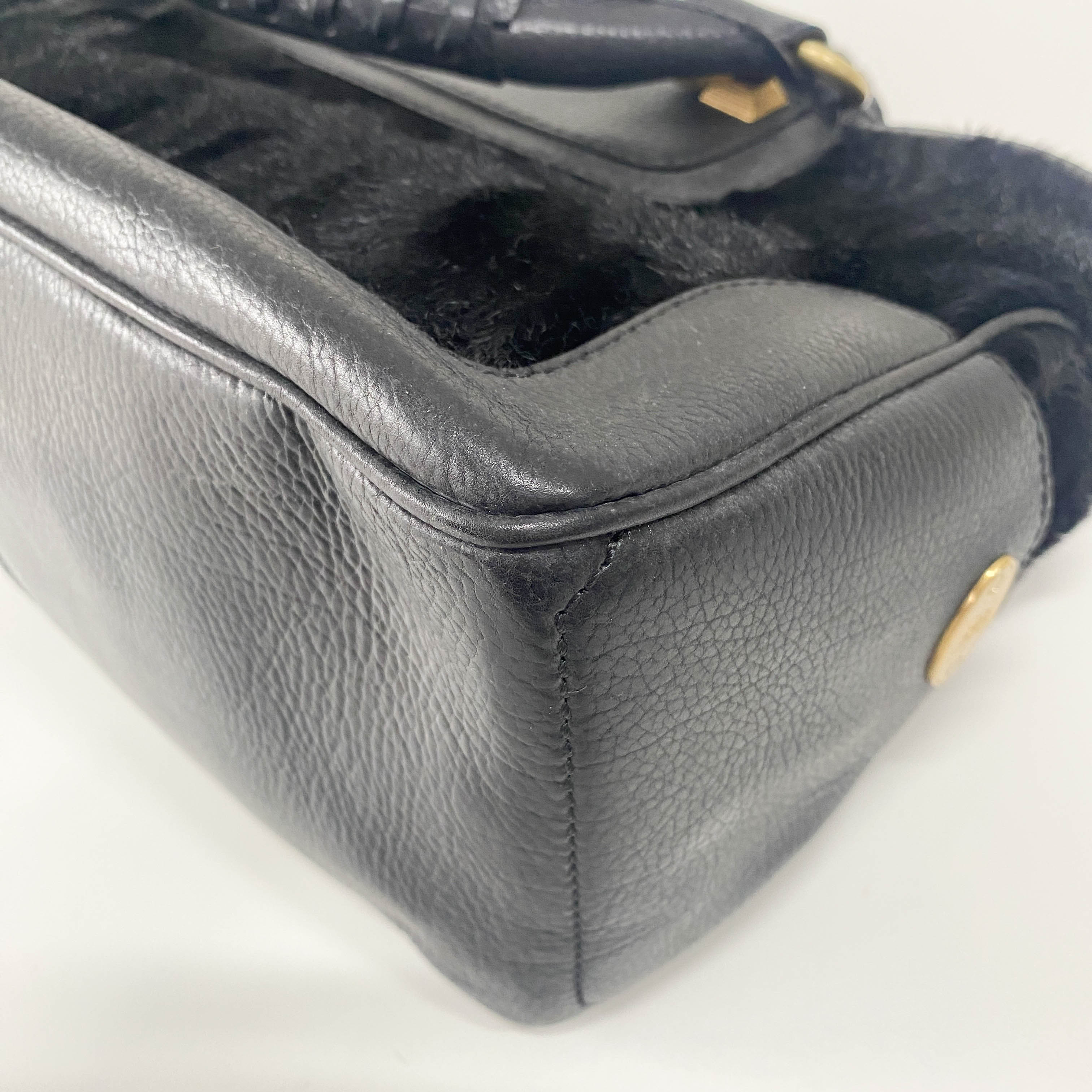 Black Pony Hair & Leather Handbag