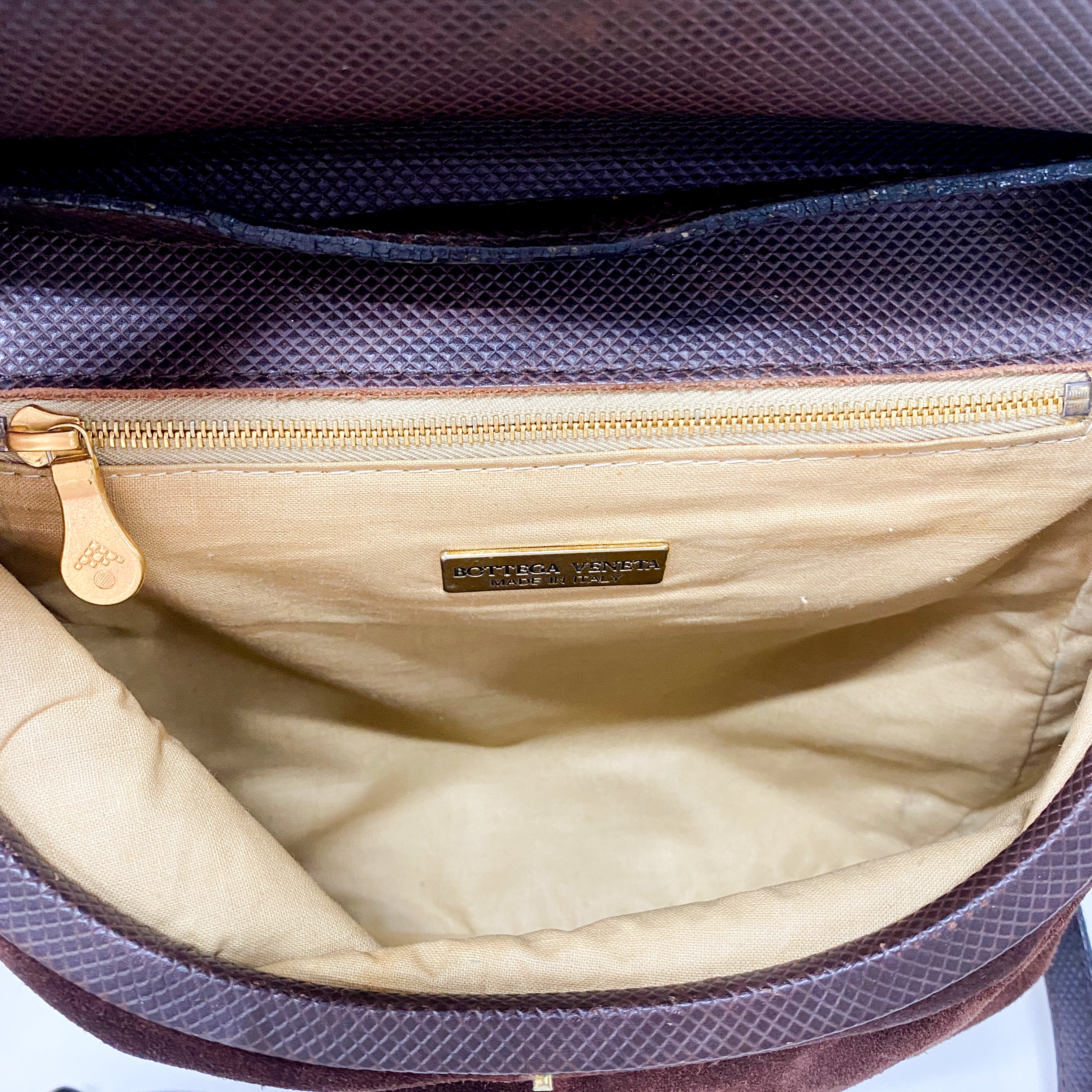 Vintage Brown Suede Shoulder Bag