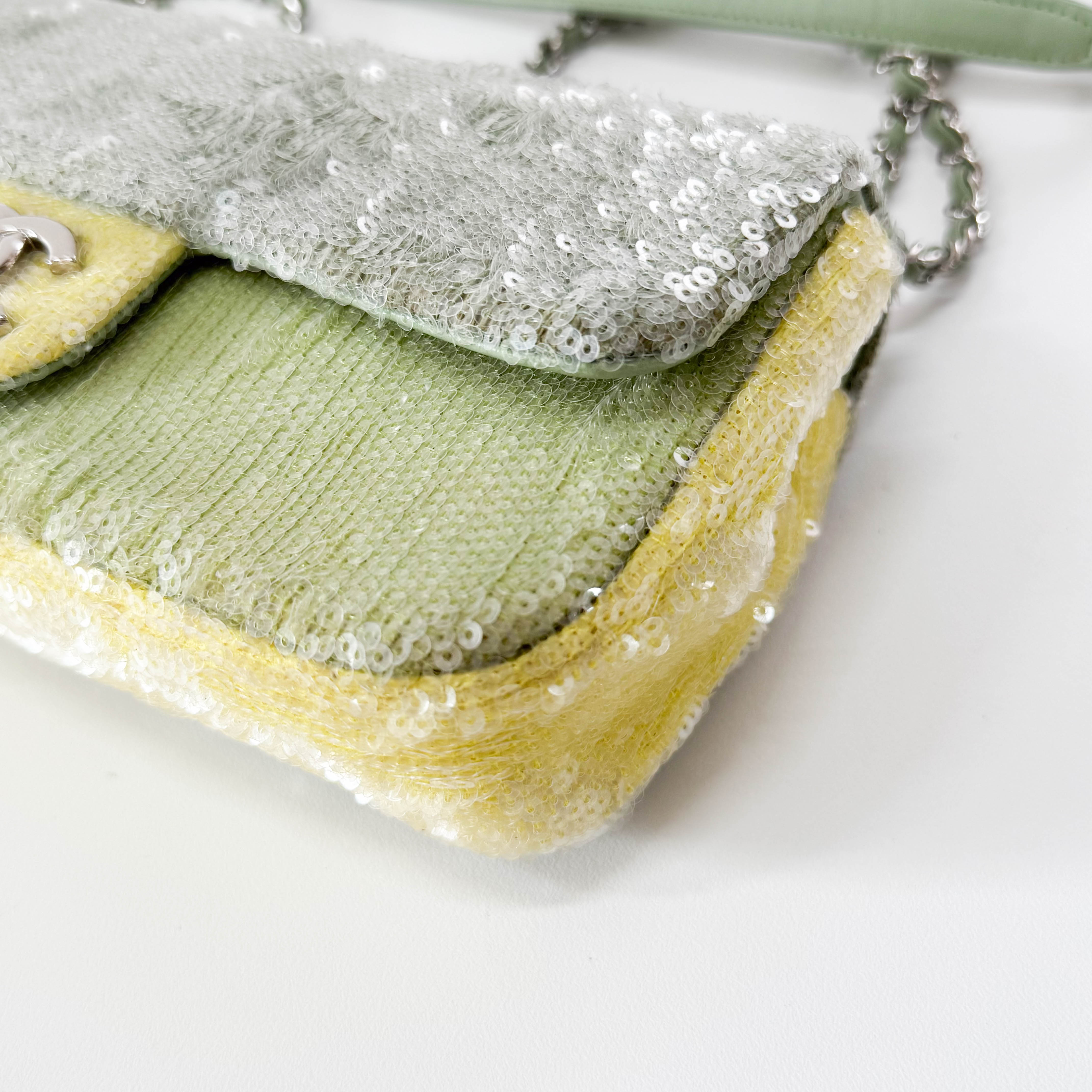 Waterfall Classic Flap Sequin Green Bag