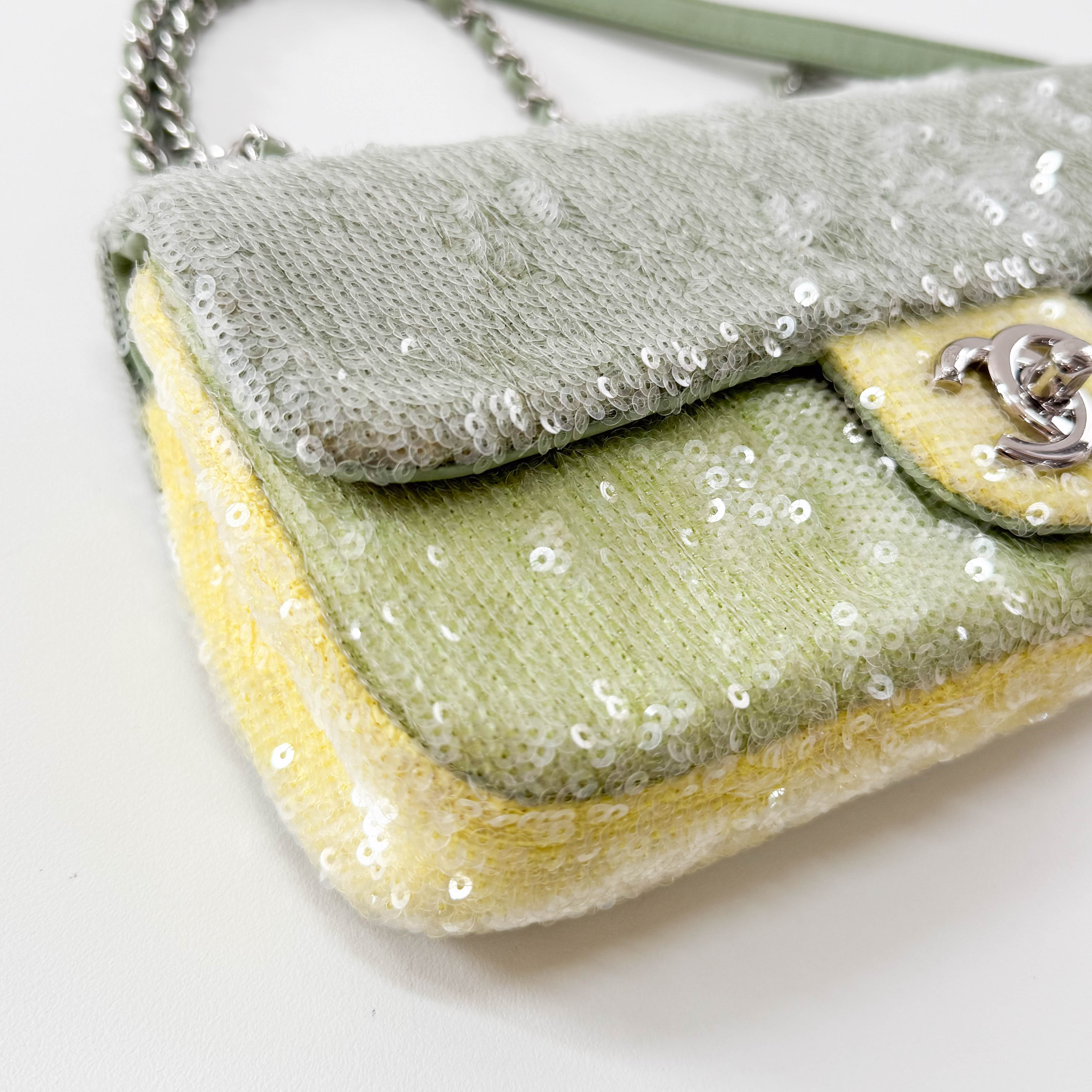 Waterfall Classic Flap Sequin Green Bag