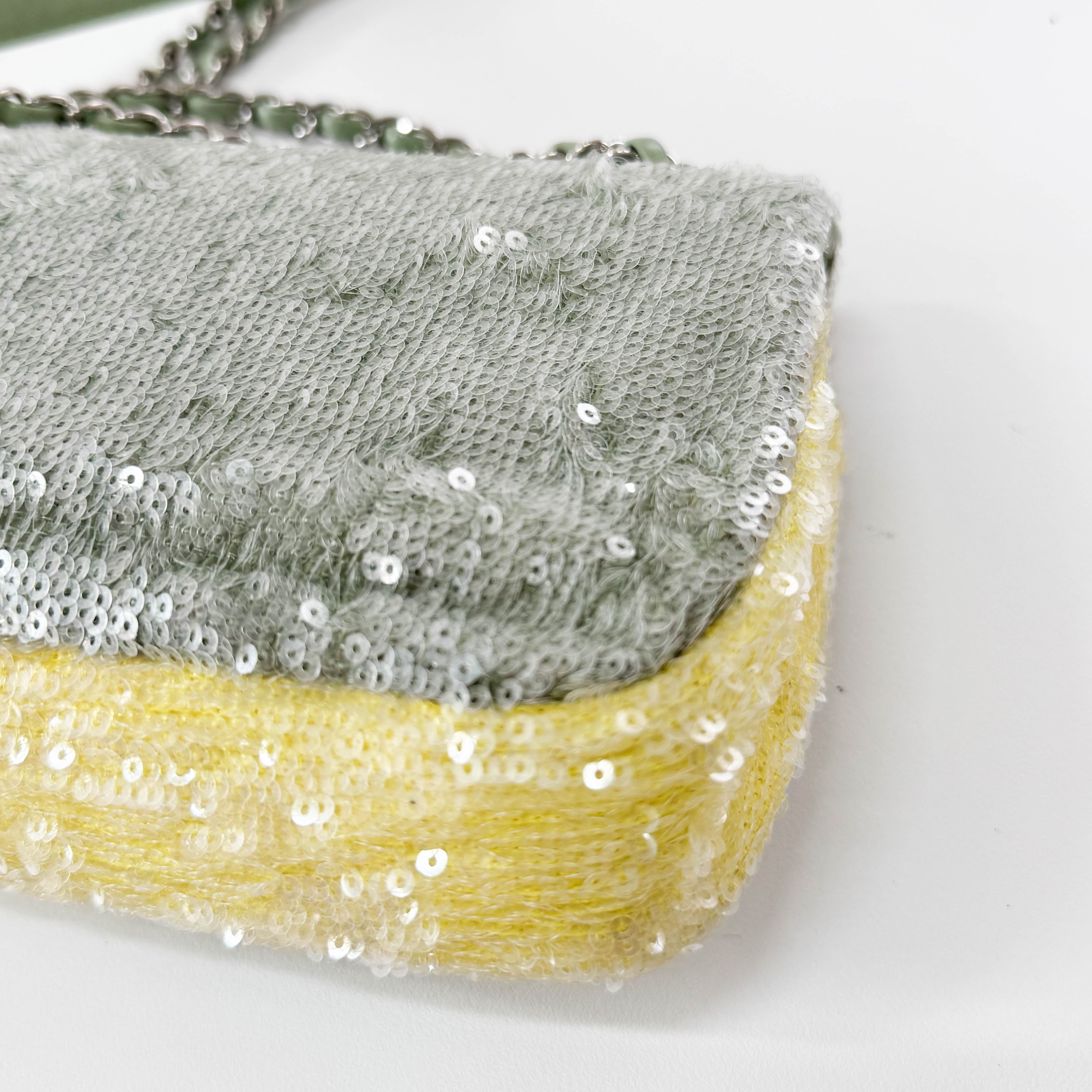 Waterfall Classic Flap Sequin Green Bag