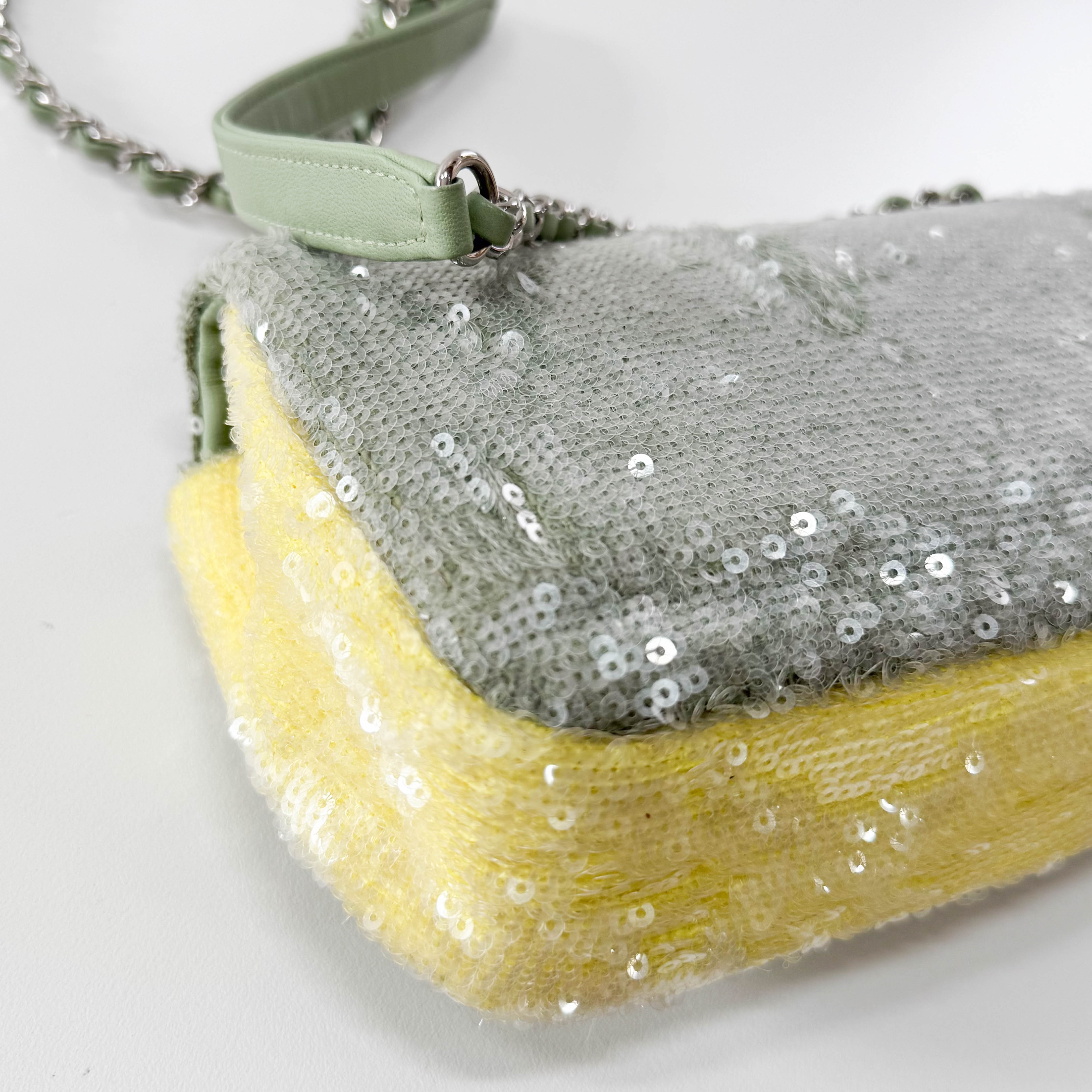 Waterfall Classic Flap Sequin Green Bag