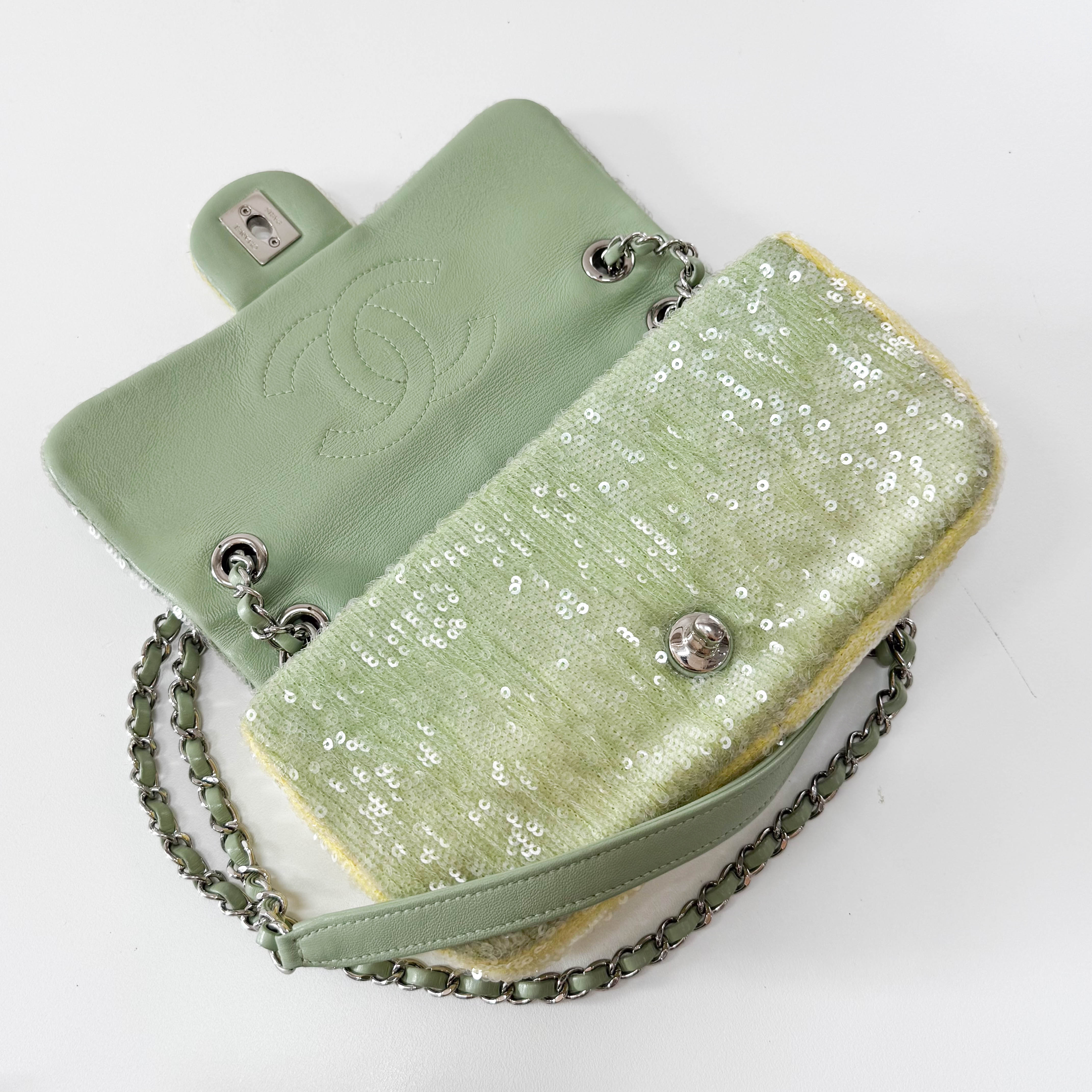 Waterfall Classic Flap Sequin Green Bag