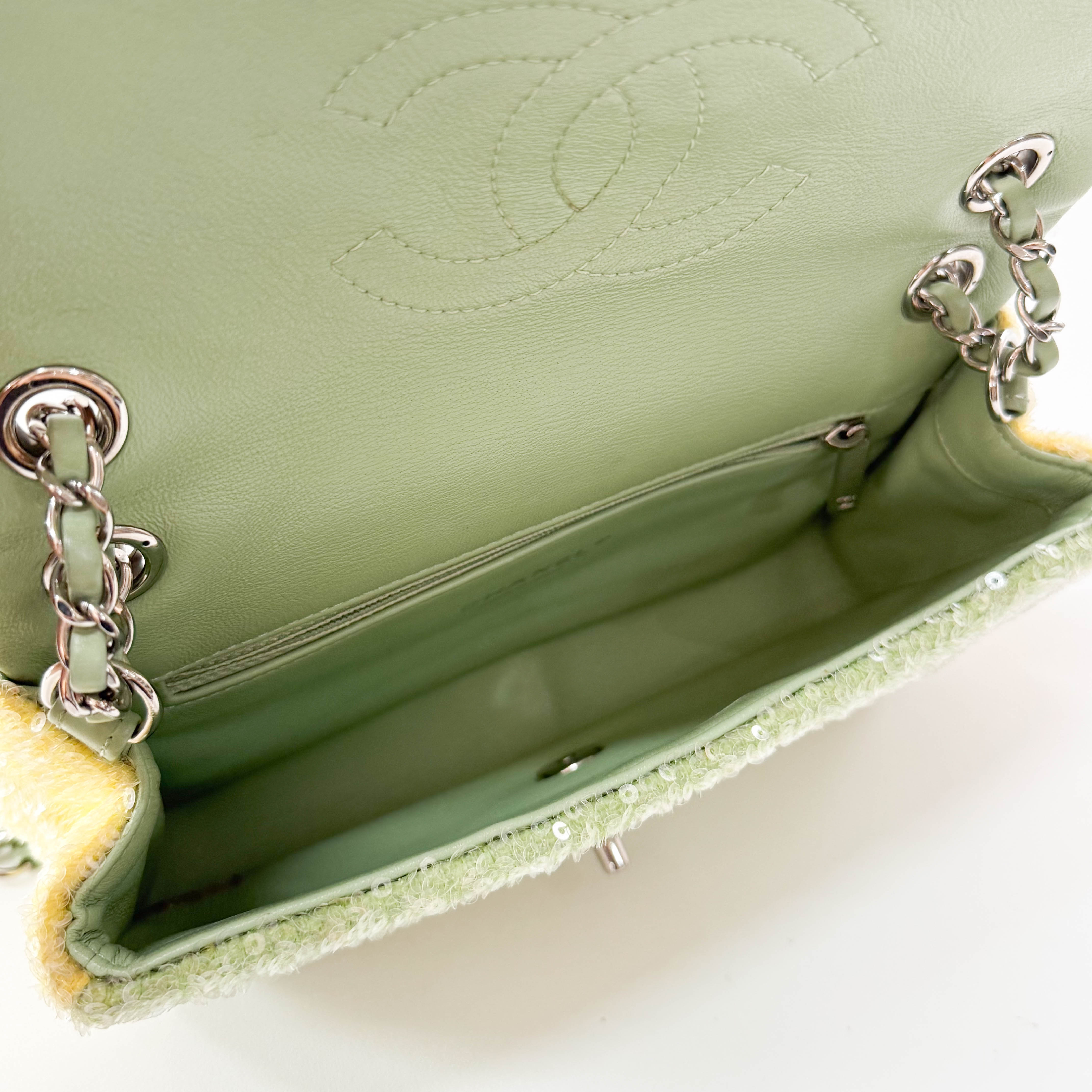 Waterfall Classic Flap Sequin Green Bag