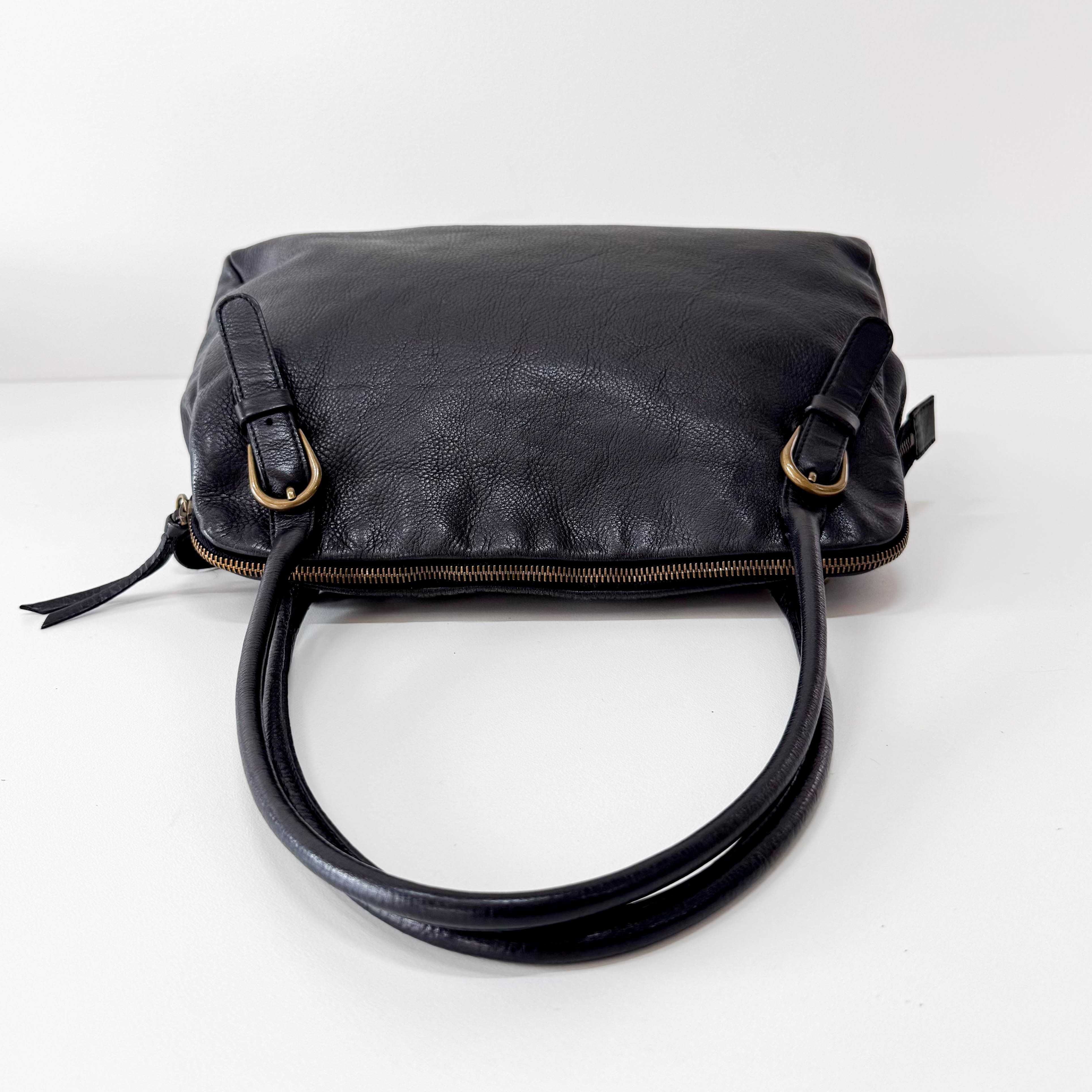 Archive Black Leather Shoulder Bag