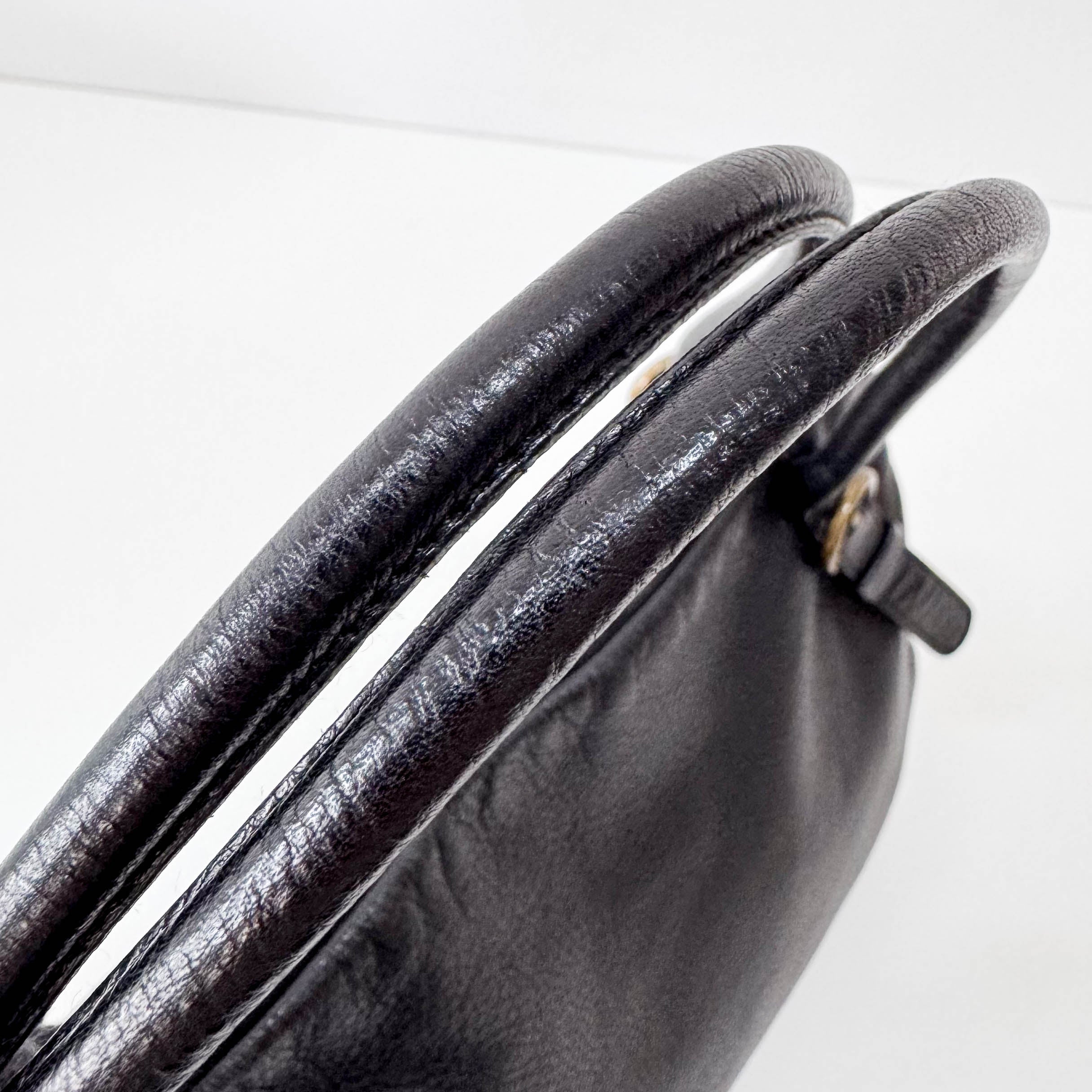 Archive Black Leather Shoulder Bag