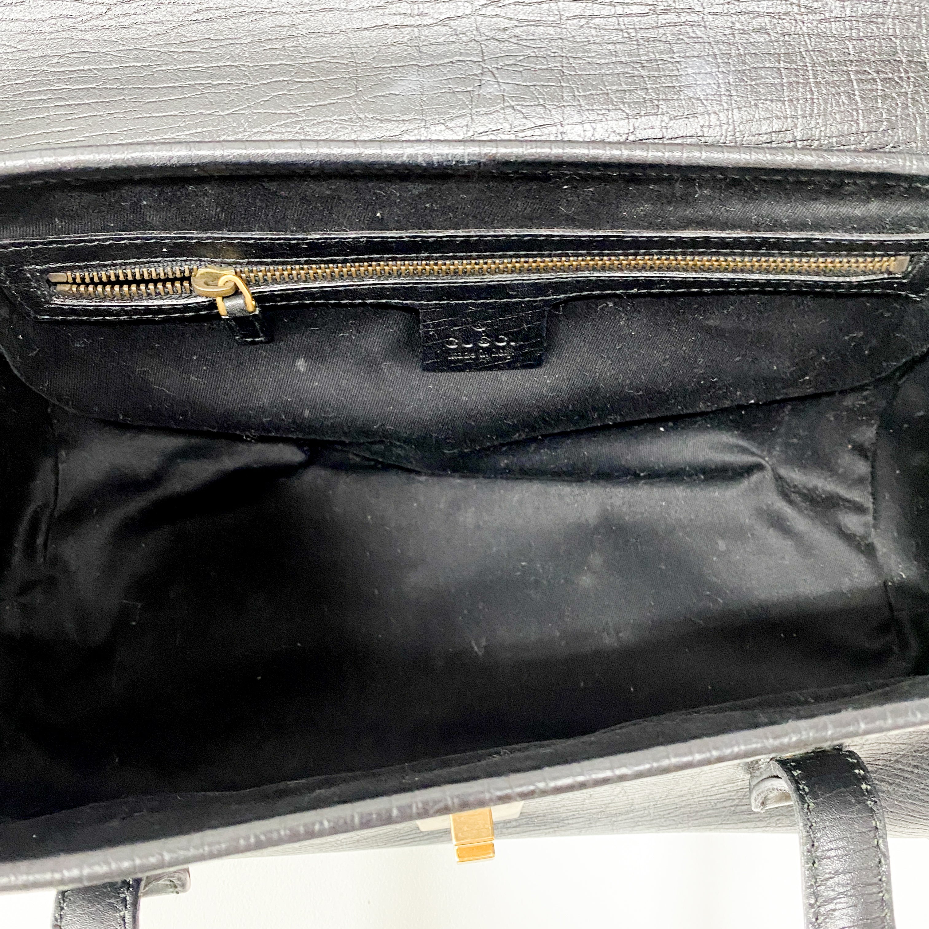 Bamboo Bullet Black Leather Shoulder Bag