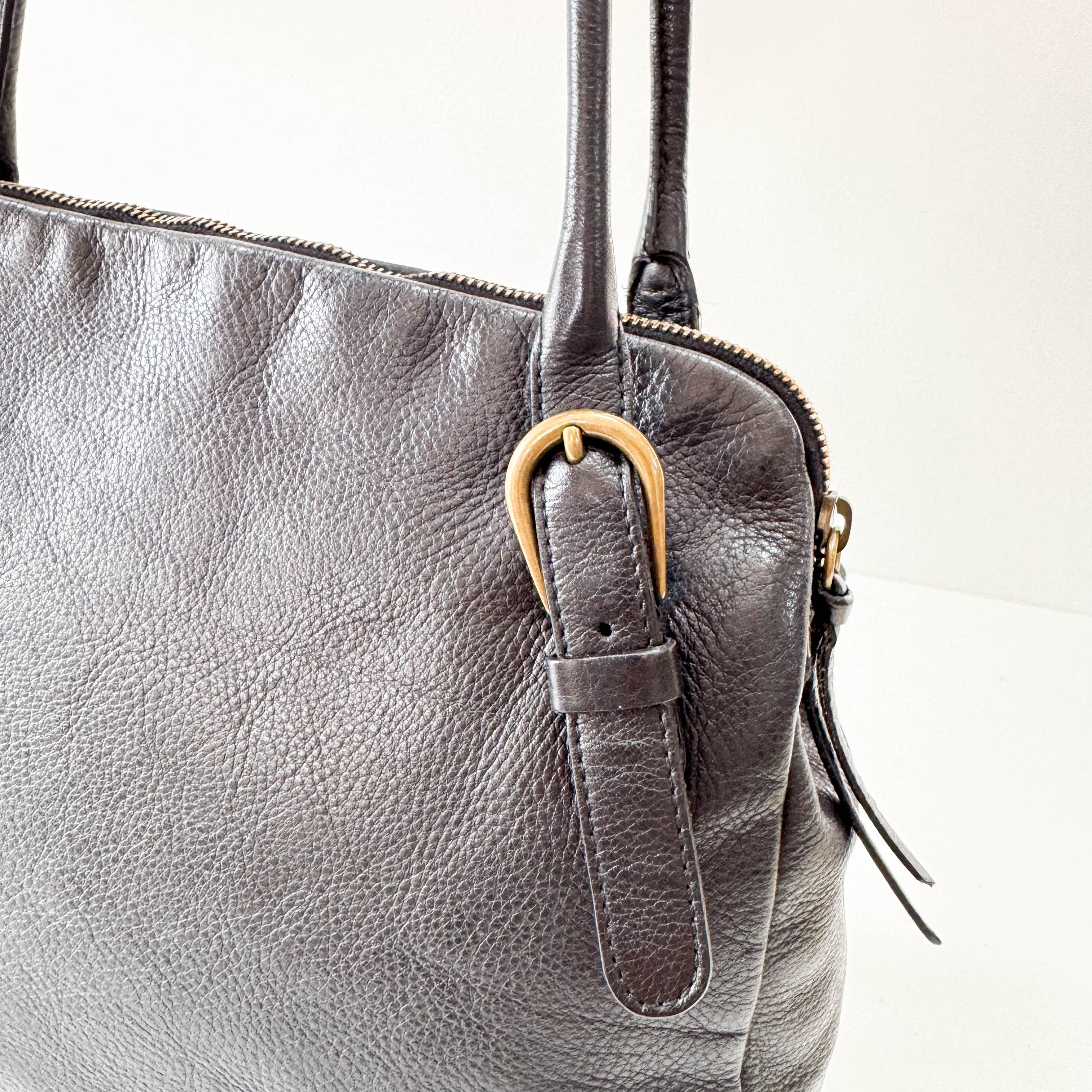 Archive Black Leather Shoulder Bag